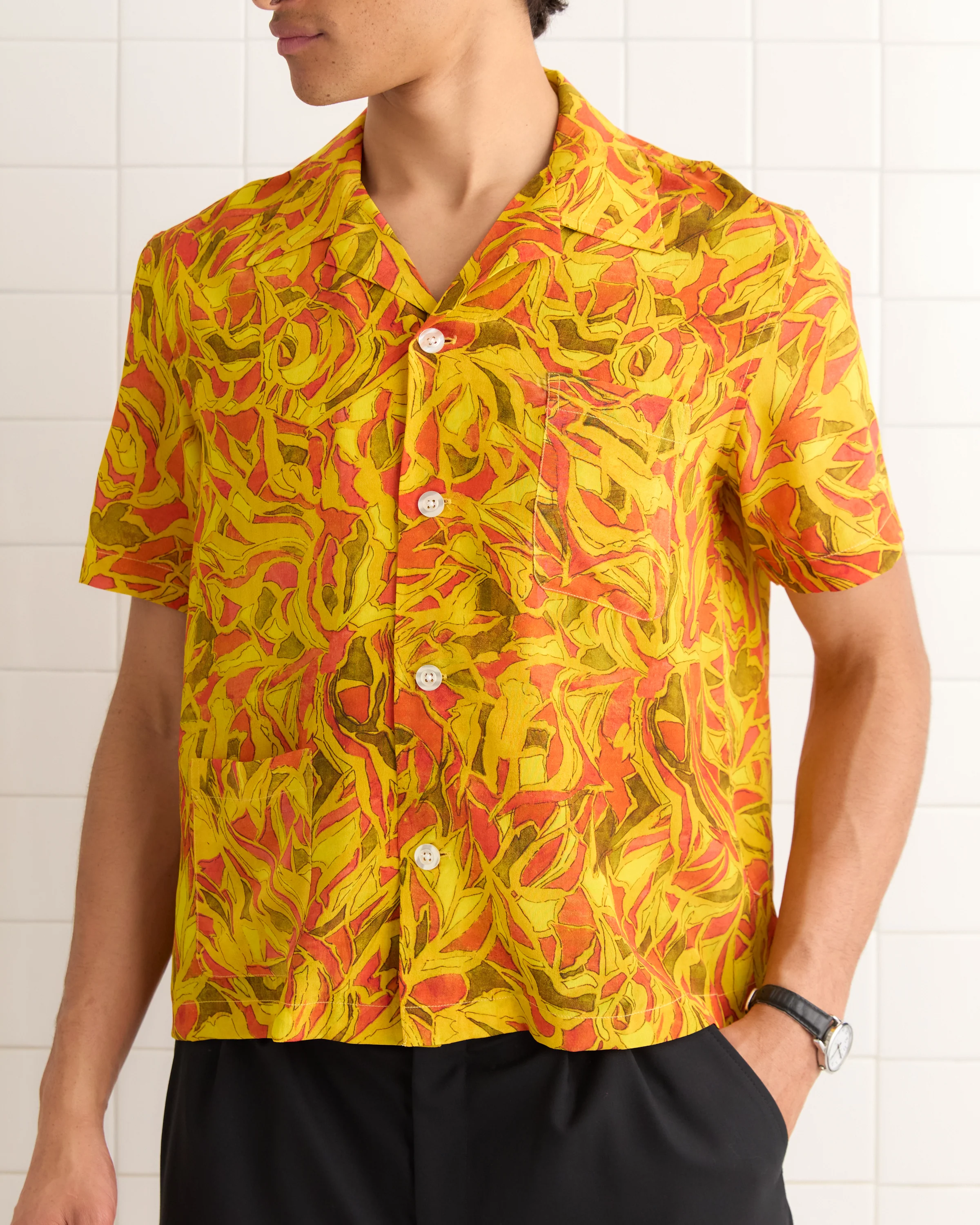 Abstract Foliage Short Sleeve Shirt - Image 2