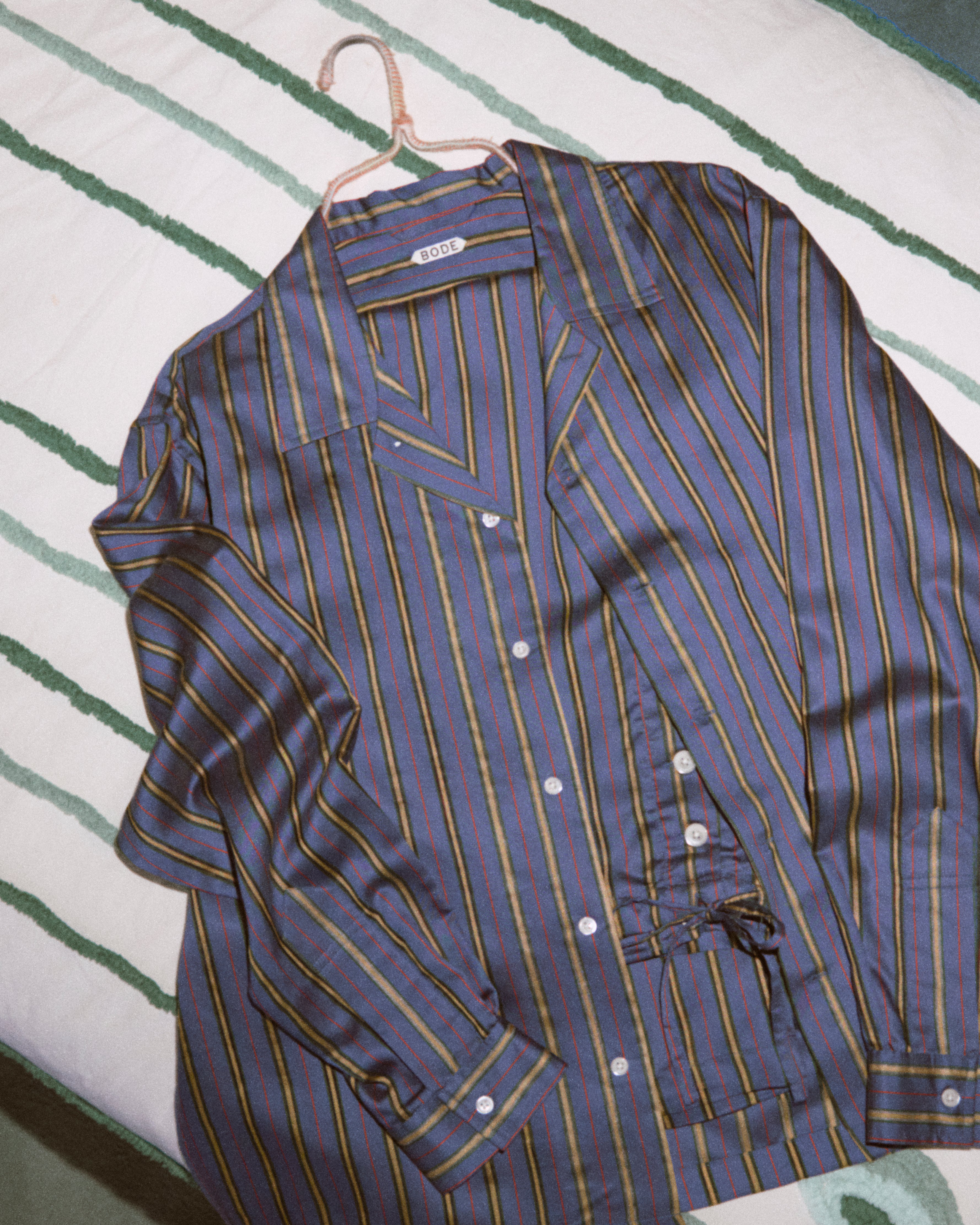 Alumni Stripe Long Sleeve Shirt- Blue - Image 4
