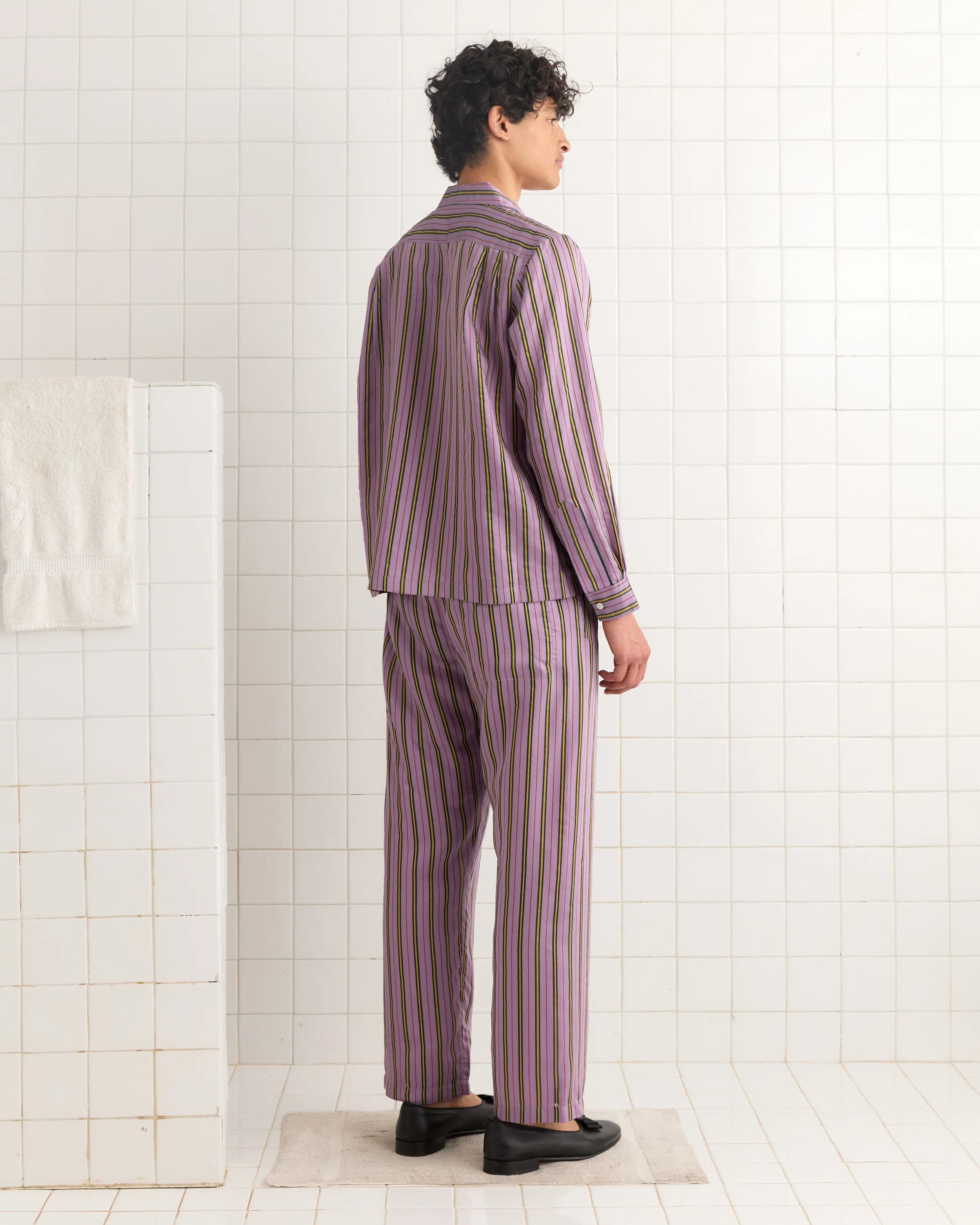 Alumni Stripe Long Sleeve Shirt - Purple - Image 3