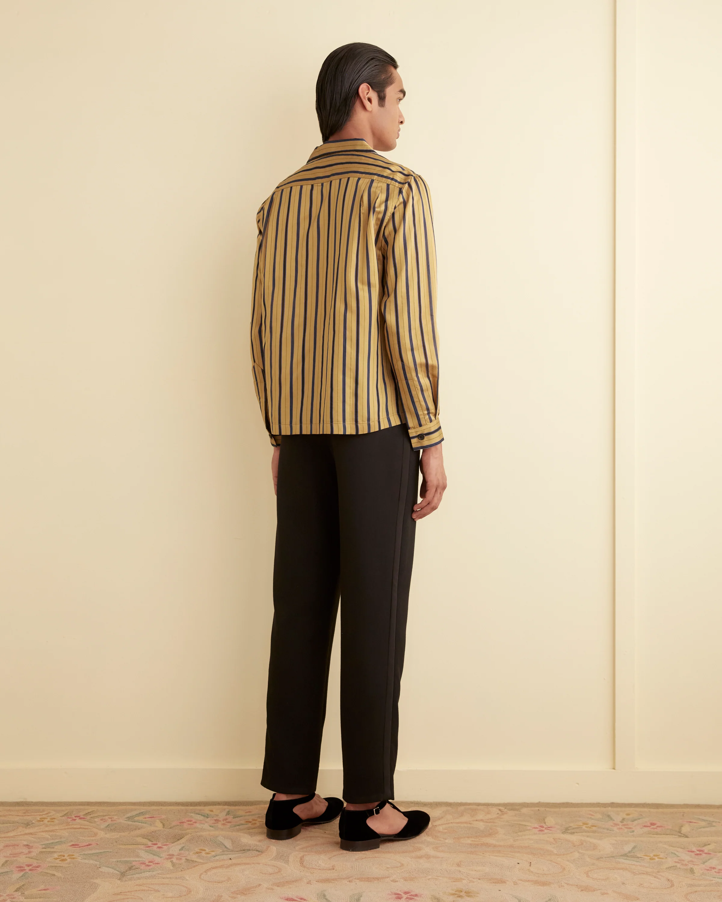 Alumni Stripe Long Sleeve Shirt - Yellow - Image 3