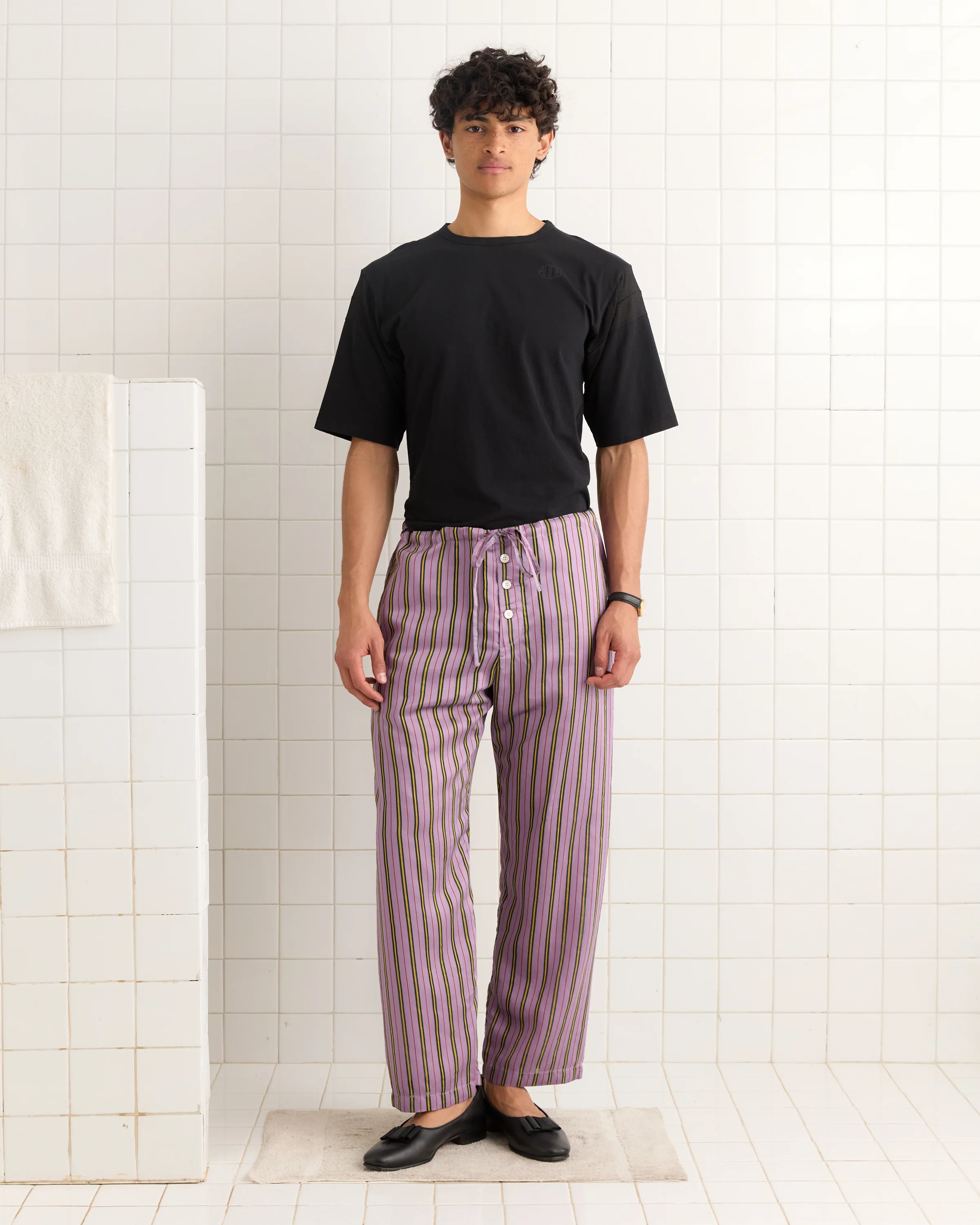 Alumni Stripe Pajama Pants- Purple - Image 2