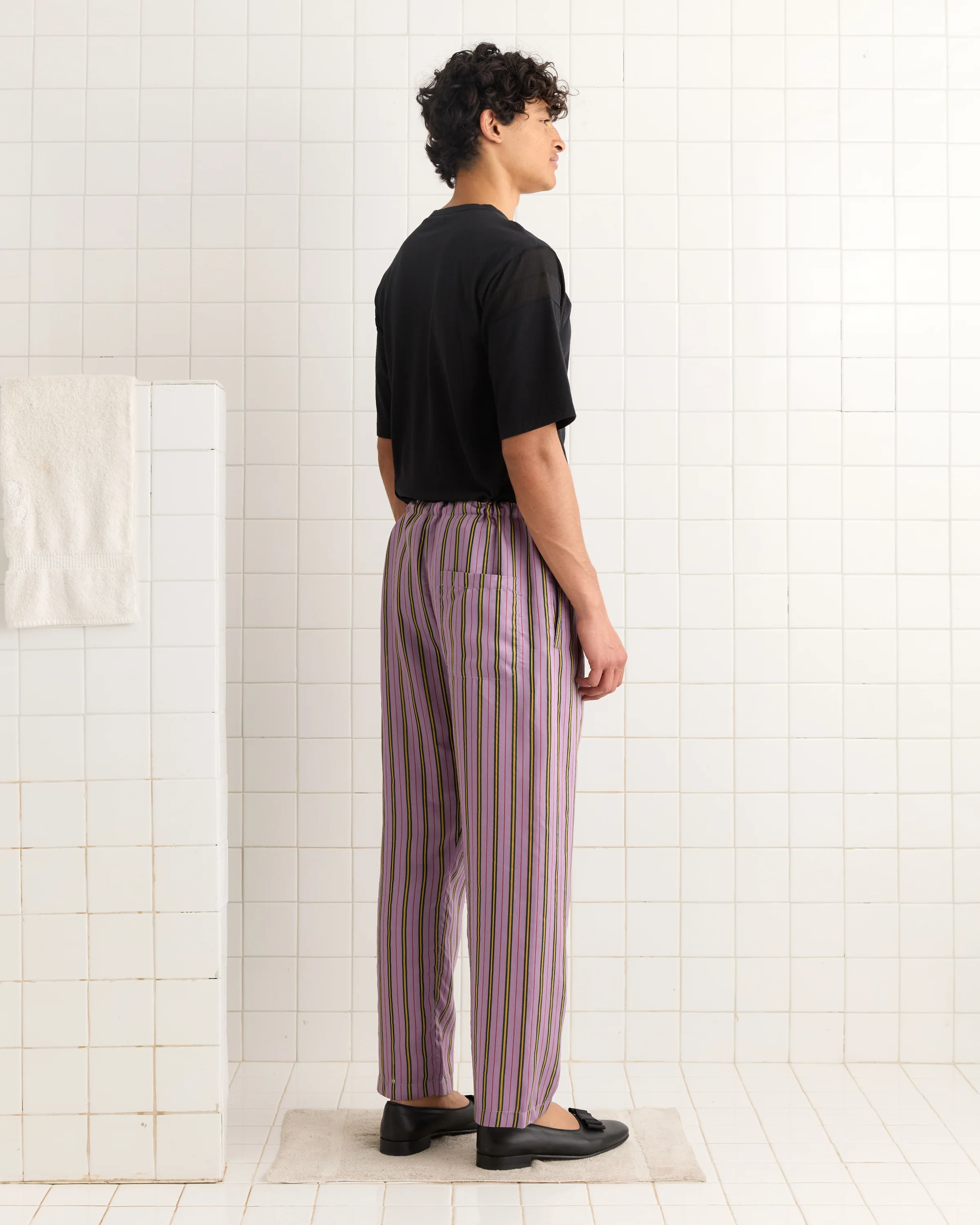 Alumni Stripe Pajama Pants- Purple - Image 3
