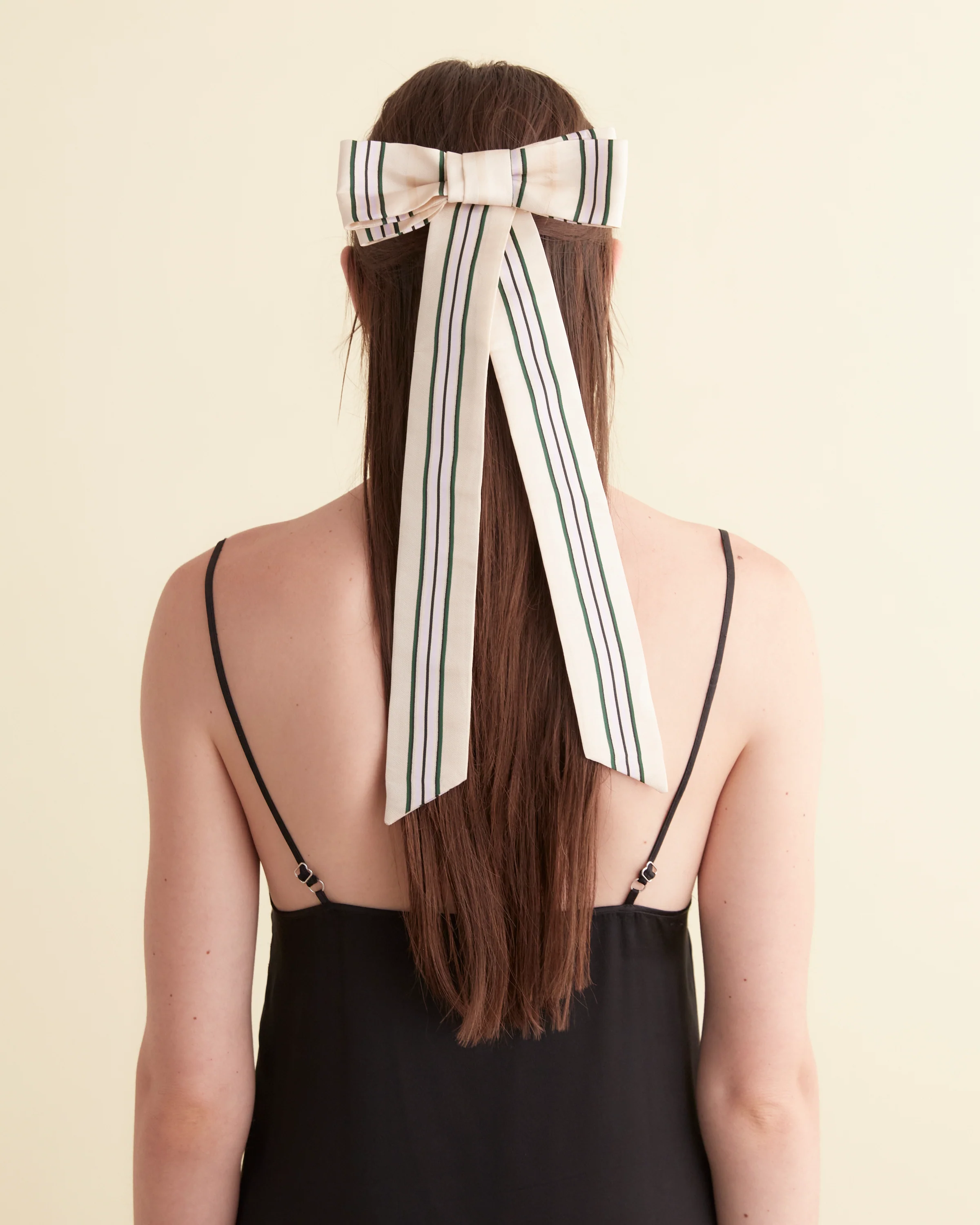 Antique Stripe Bow Barrette - Image 3