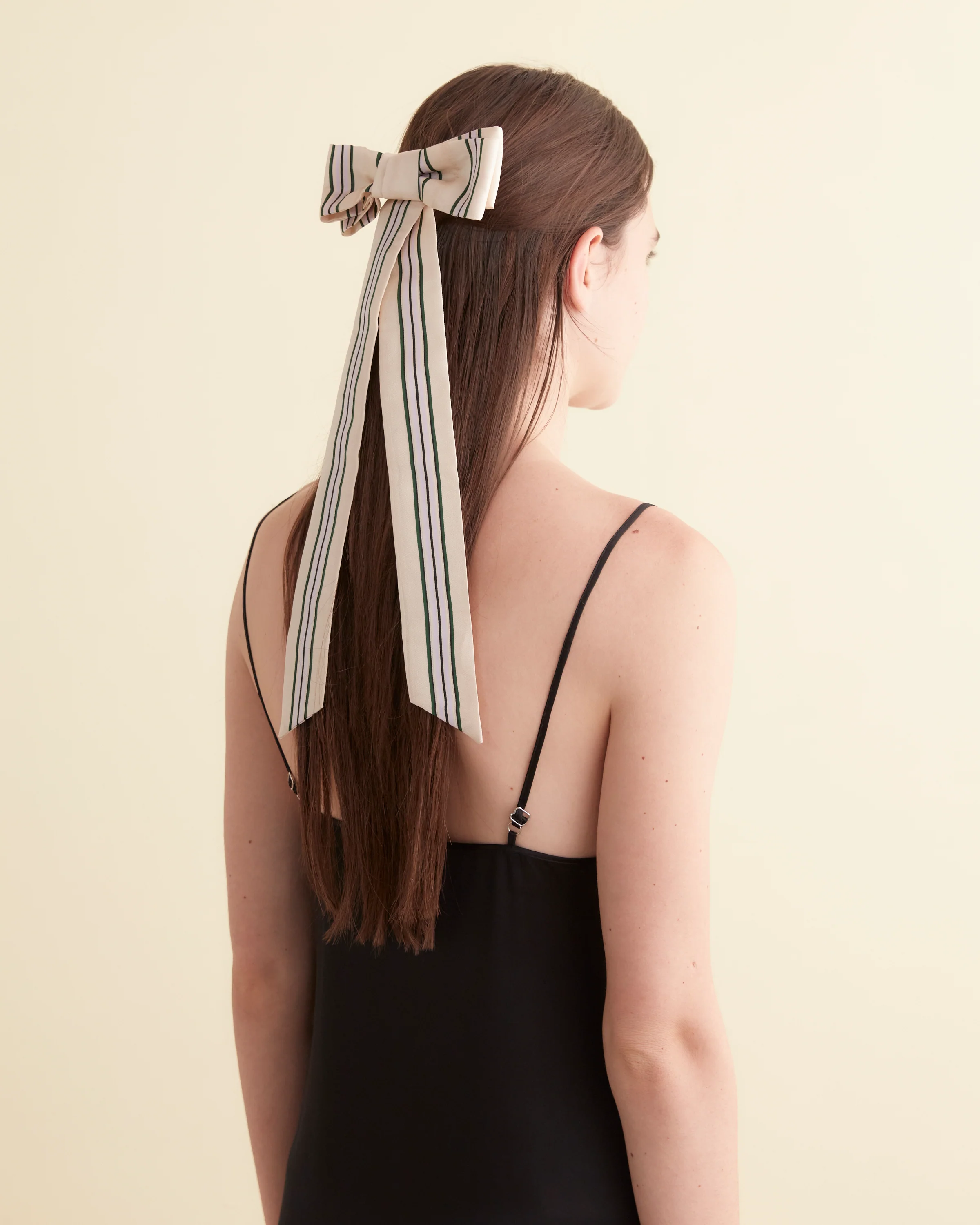 Antique Stripe Bow Barrette - Image 4