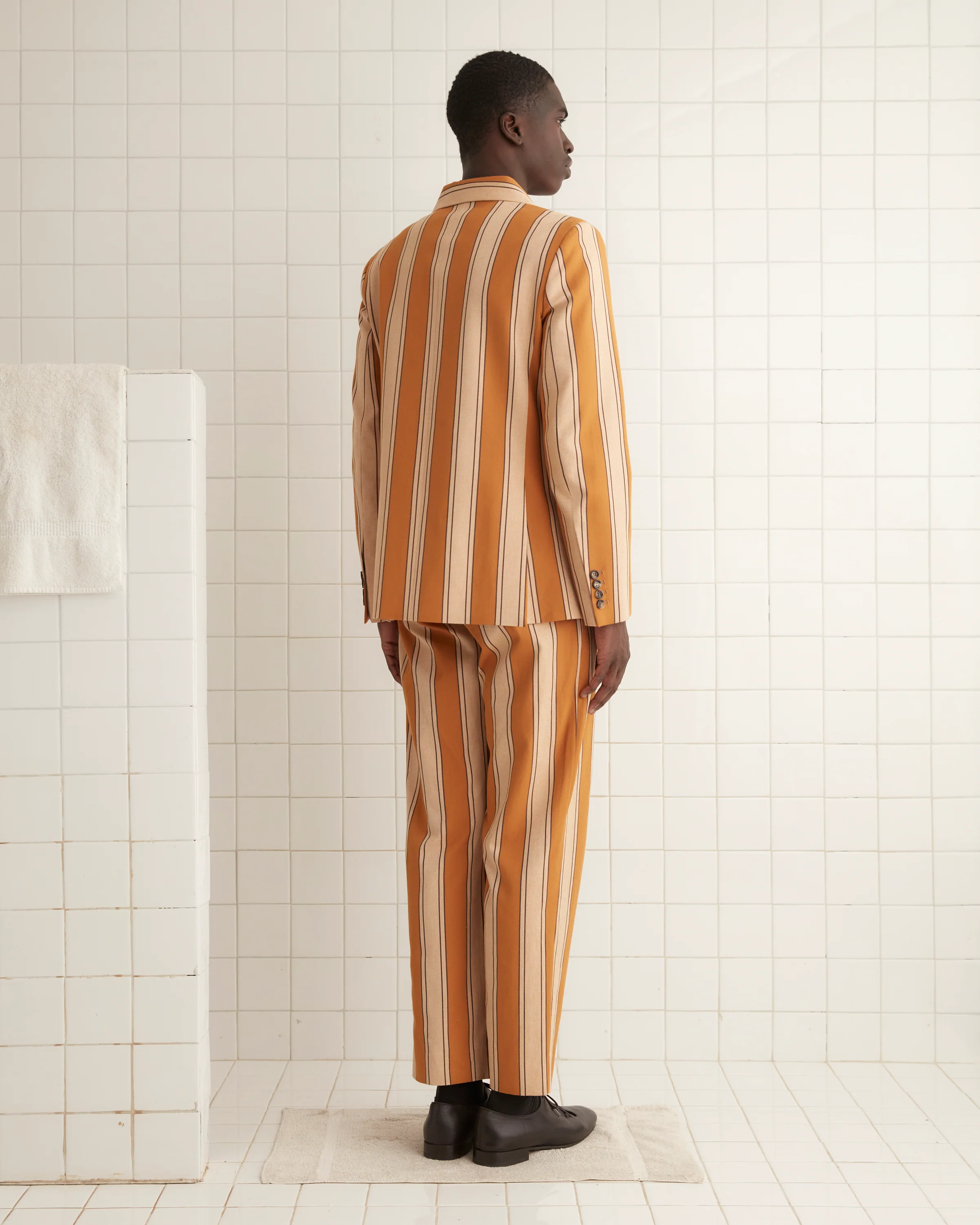 Awning Stripe Double-Breasted Suit Jacket - Image 3