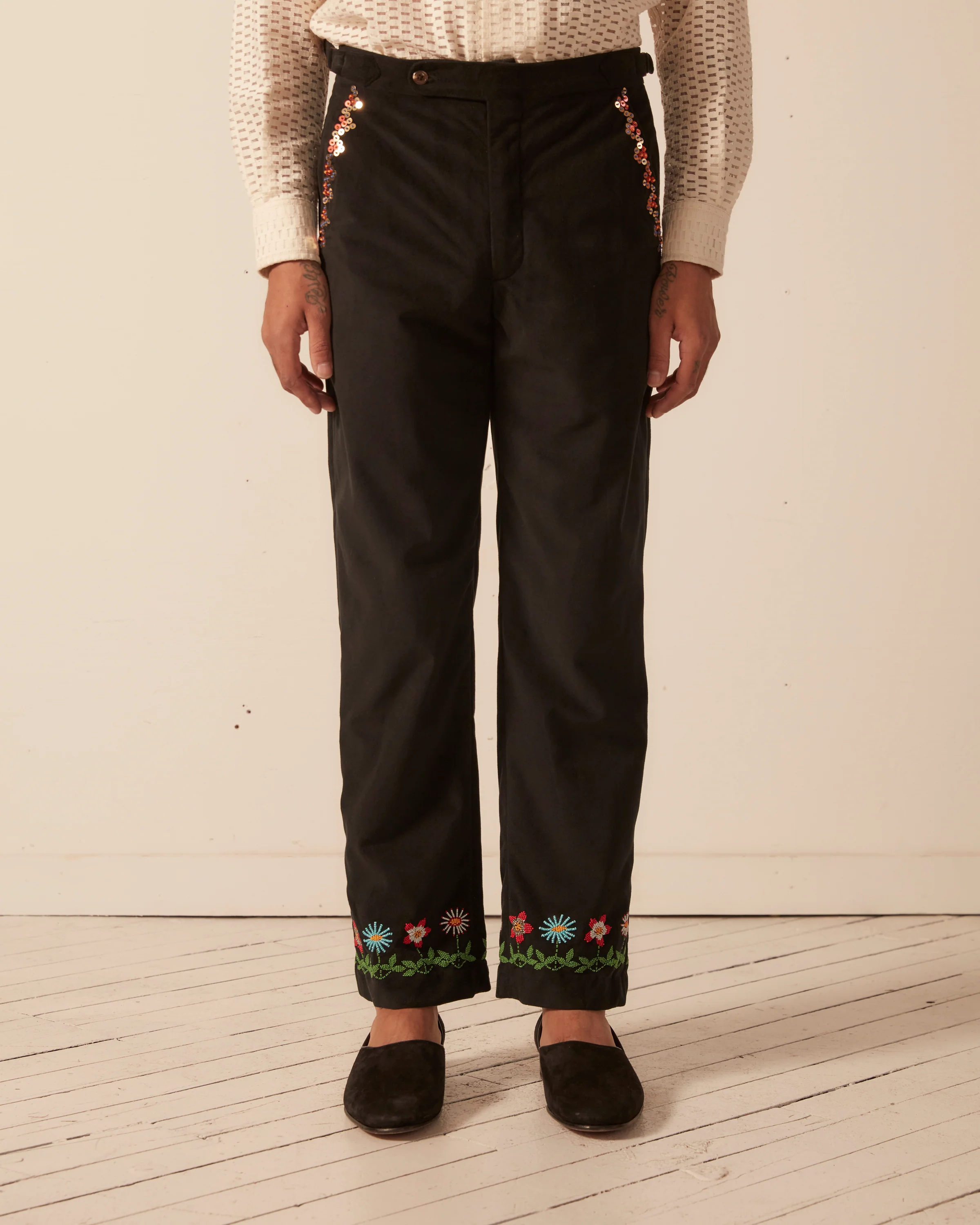 Beaded Garden Vine Trousers - Image 3