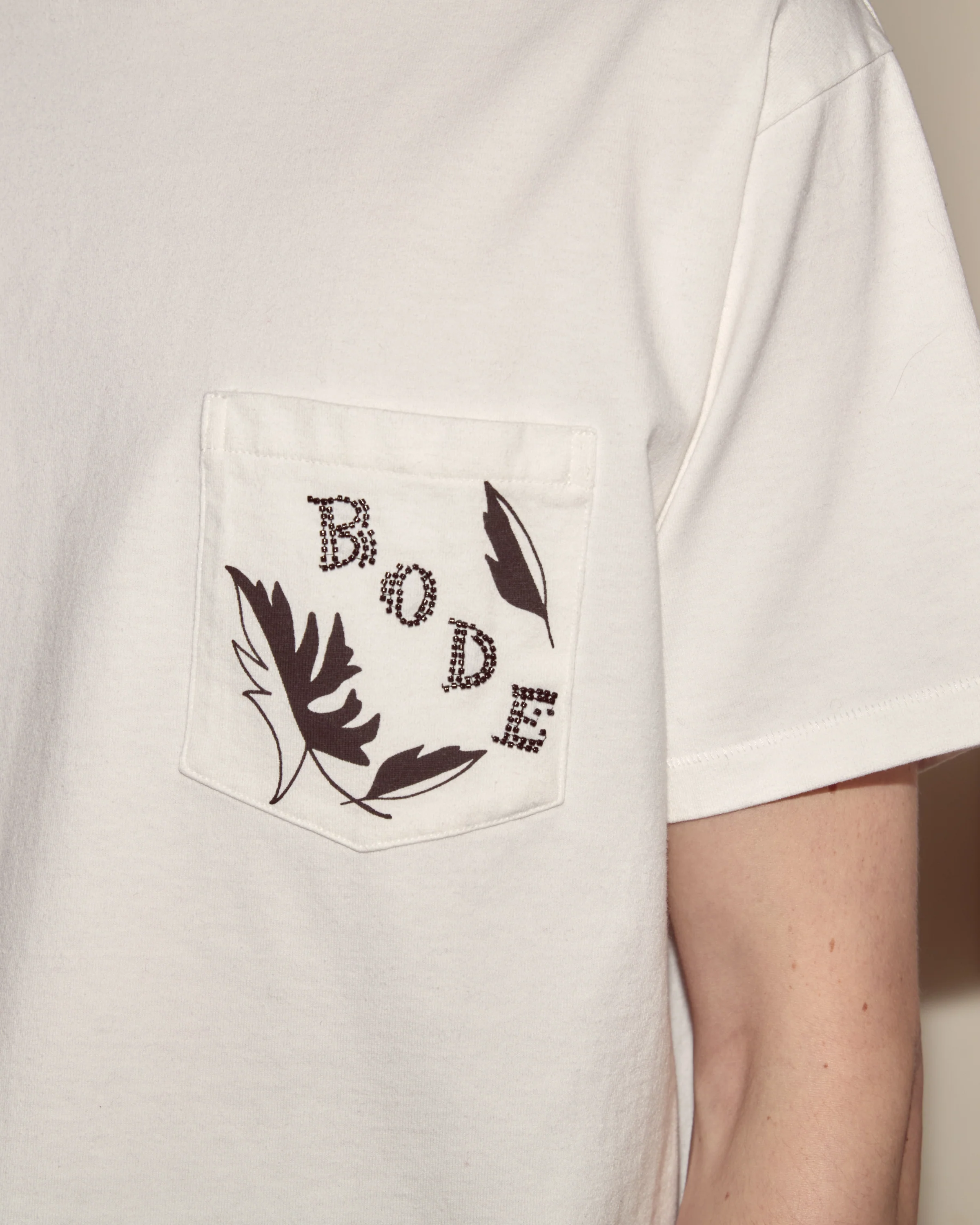 Beaded Leaf Pocket Tee