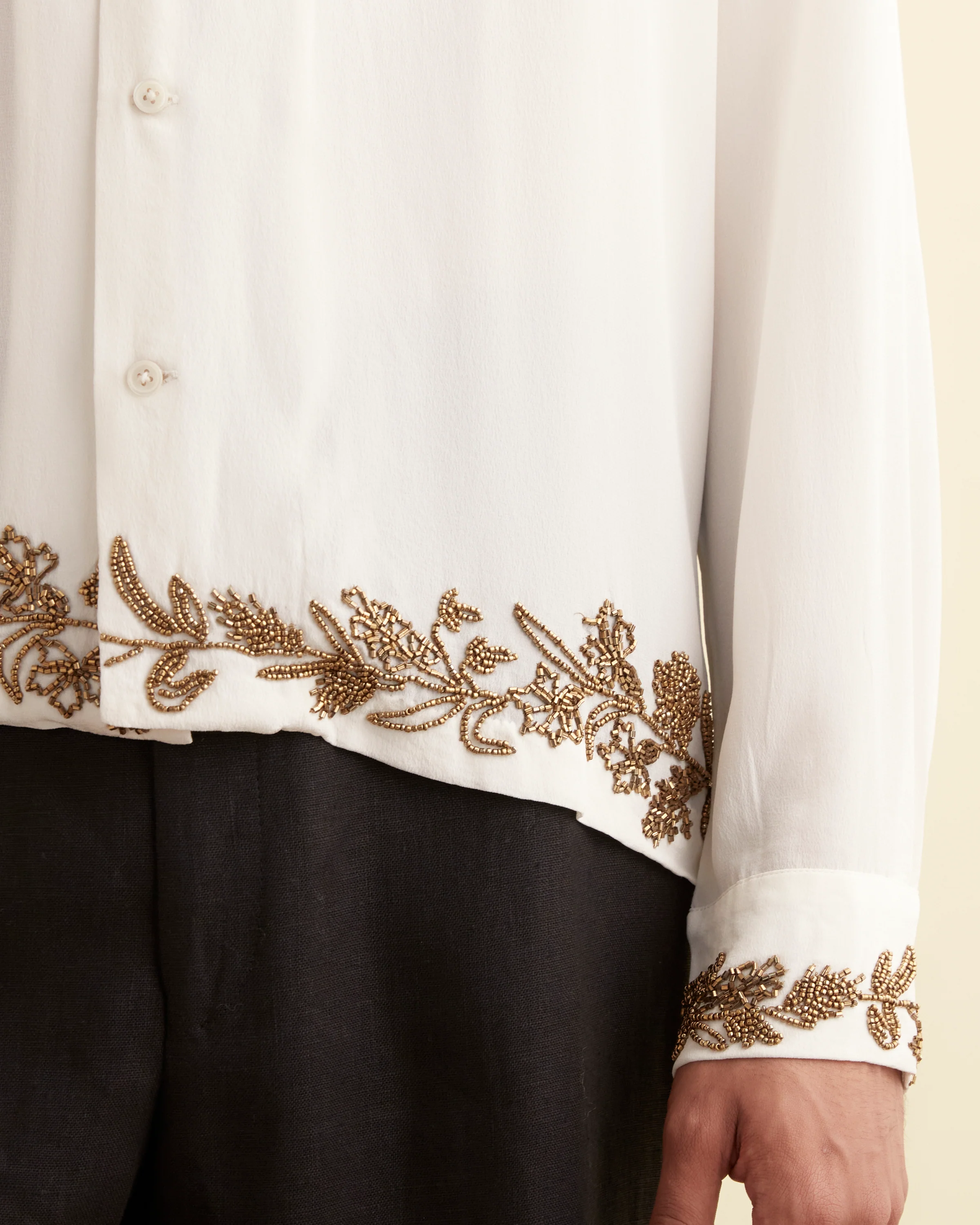 Beaded Wheat Flower Long Sleeve Shirt - Image 2