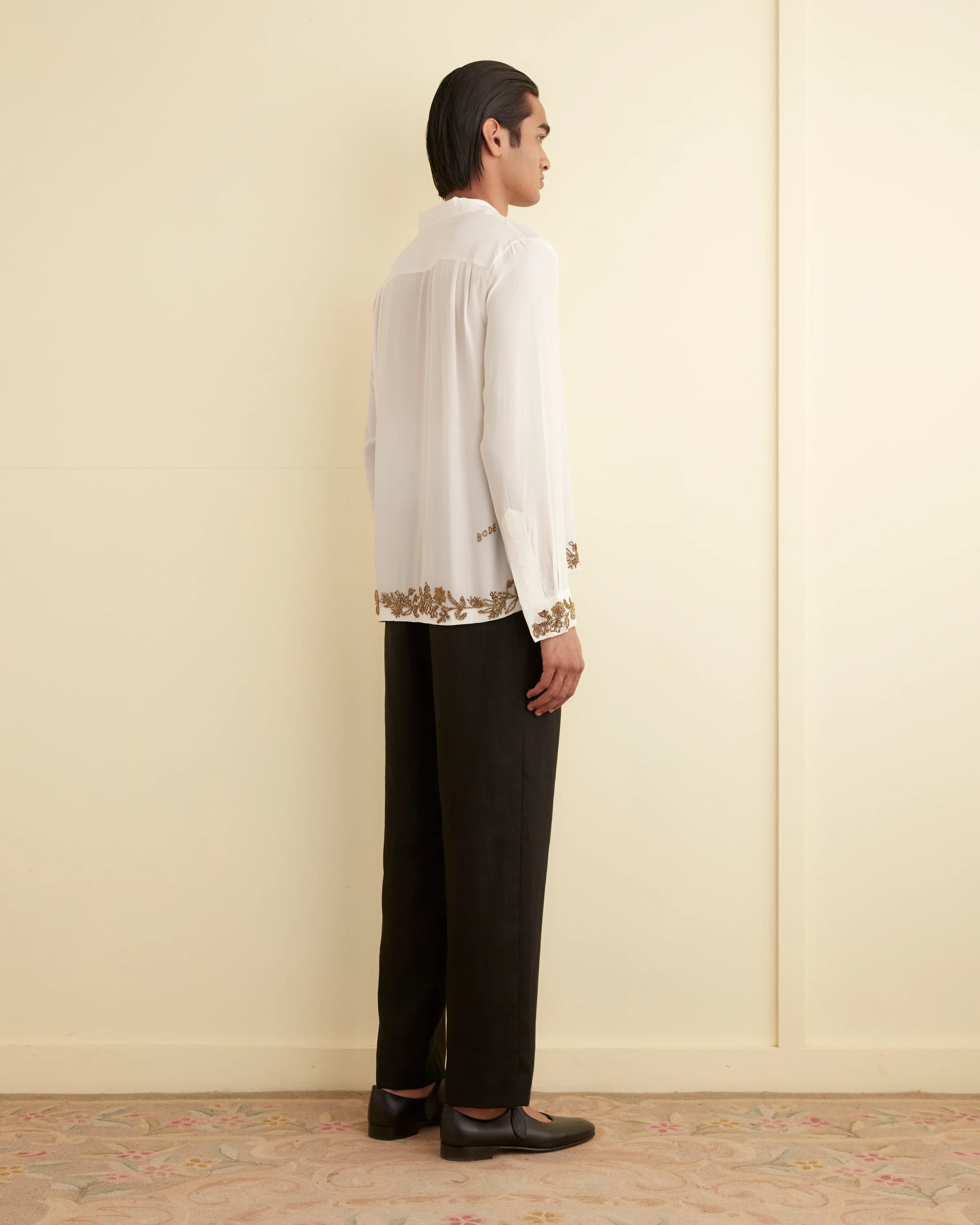 Beaded Wheat Flower Long Sleeve Shirt - Image 3