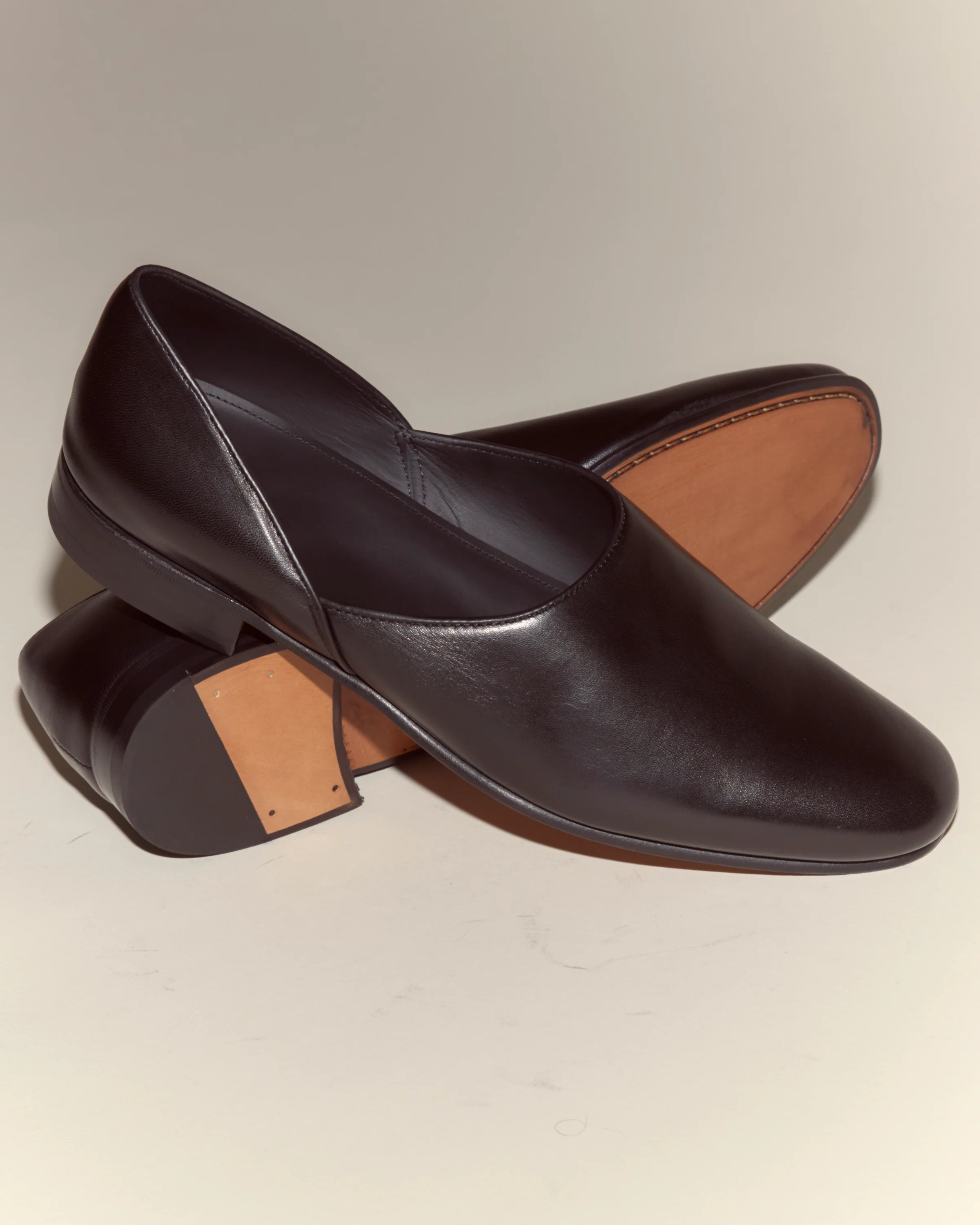 Leather House Shoes - Black - Image 4