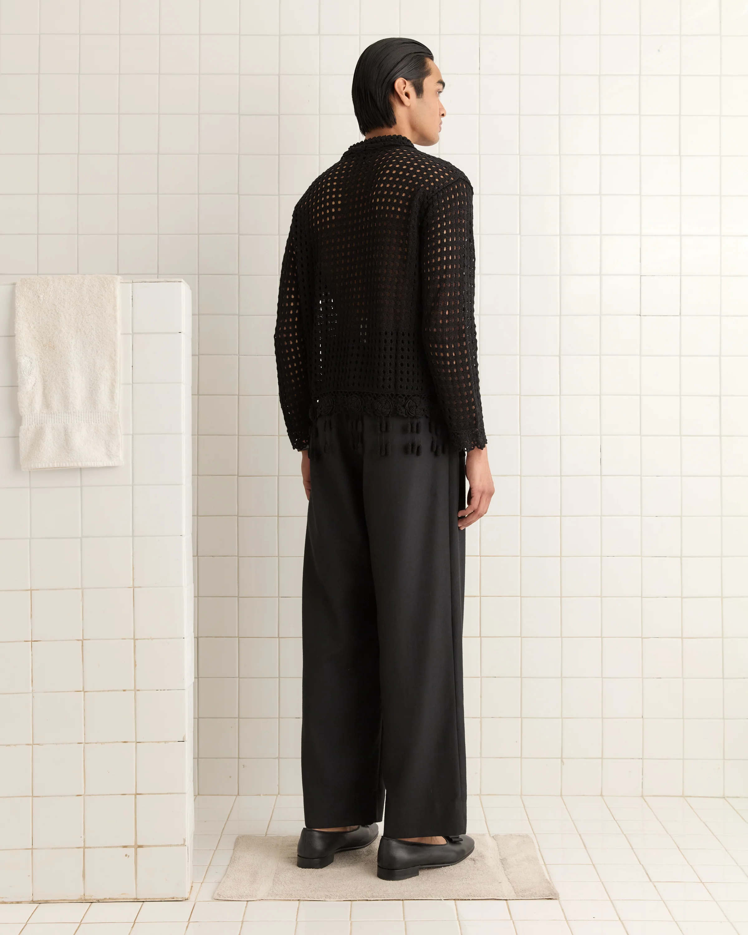Blossom Crochet Shirt - Black - Image 3