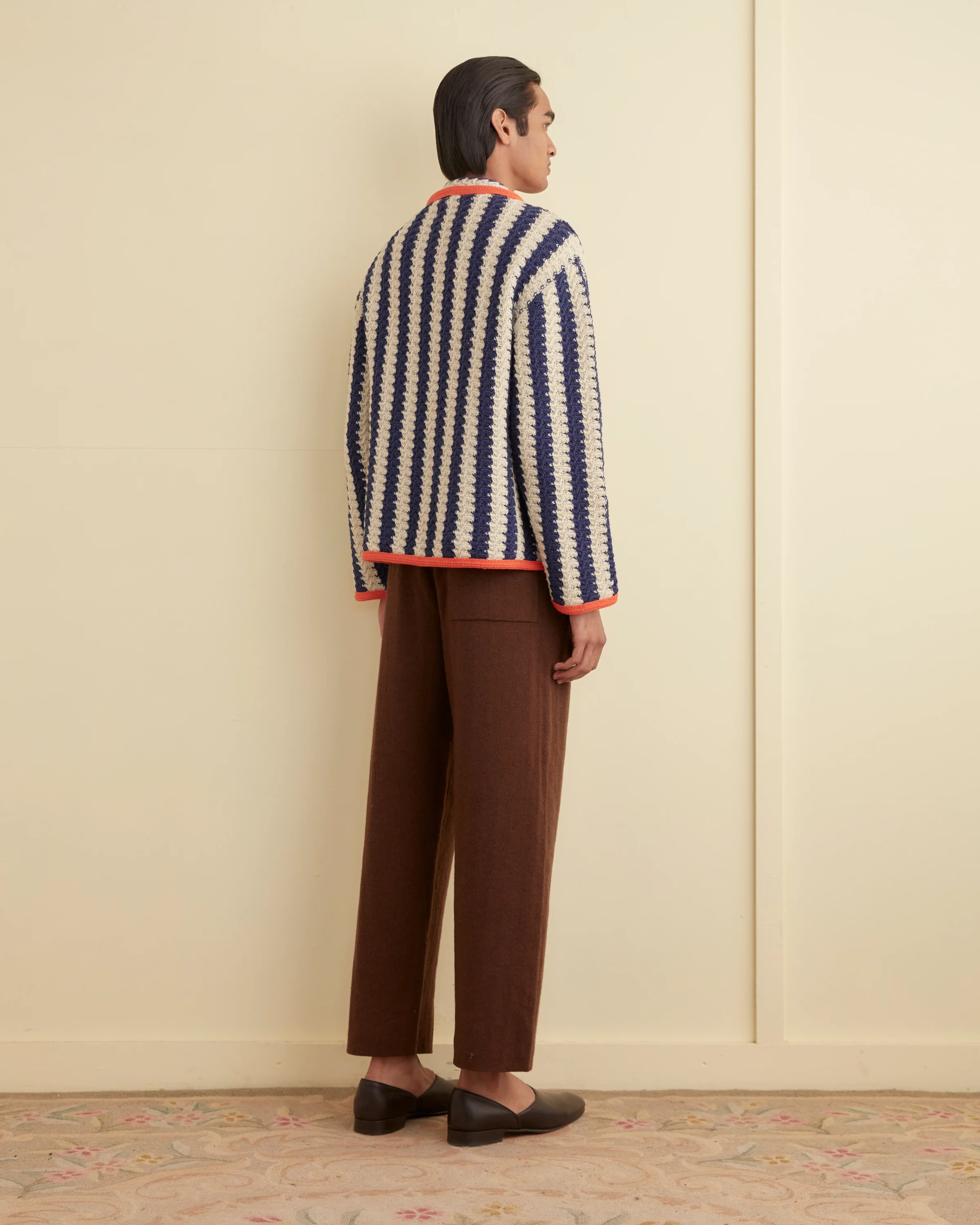 Bold Stripe Cardigan - Blue/Cream - Image 3