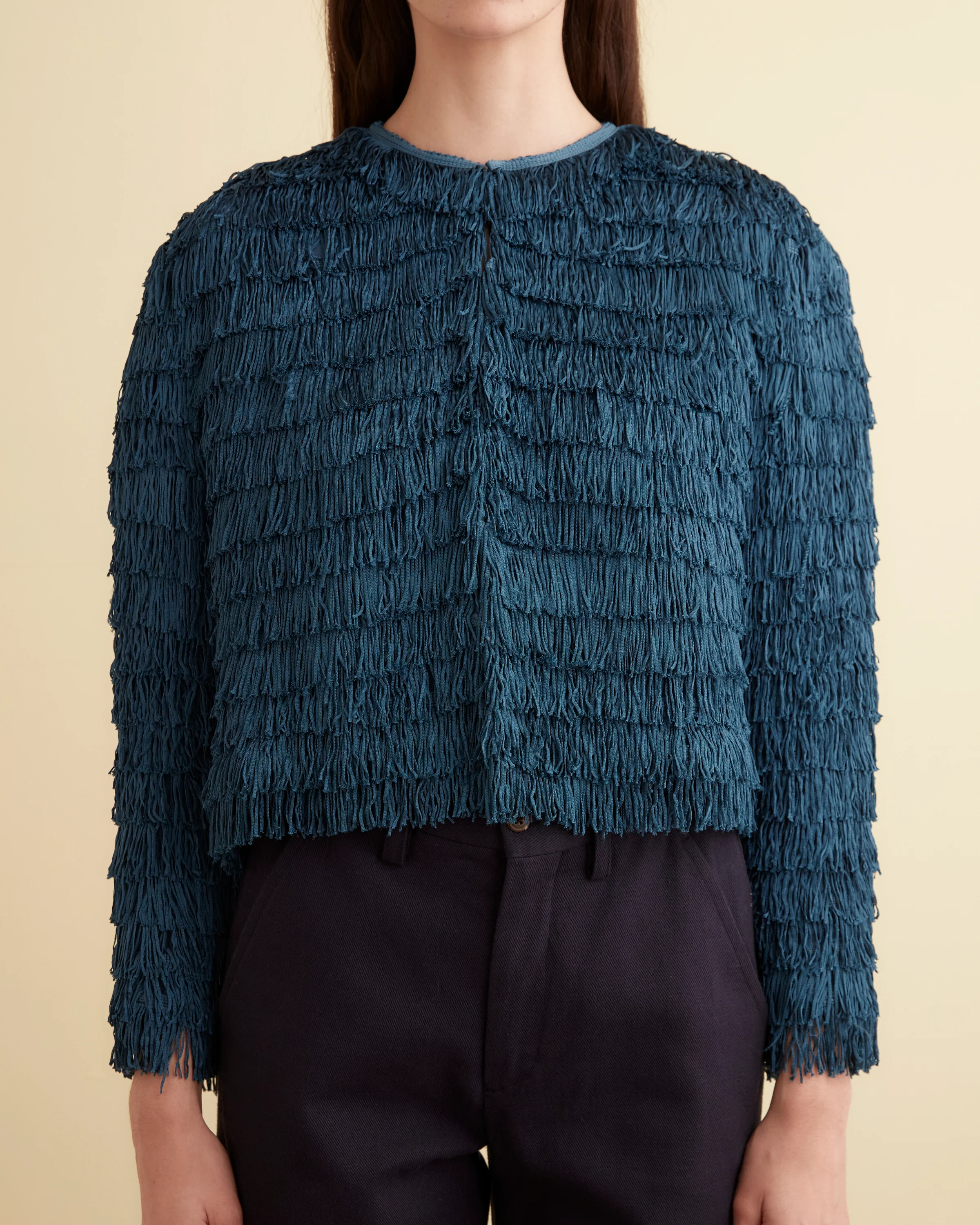 Bombard Fringe Long Sleeve Top - Petrol - Image 2