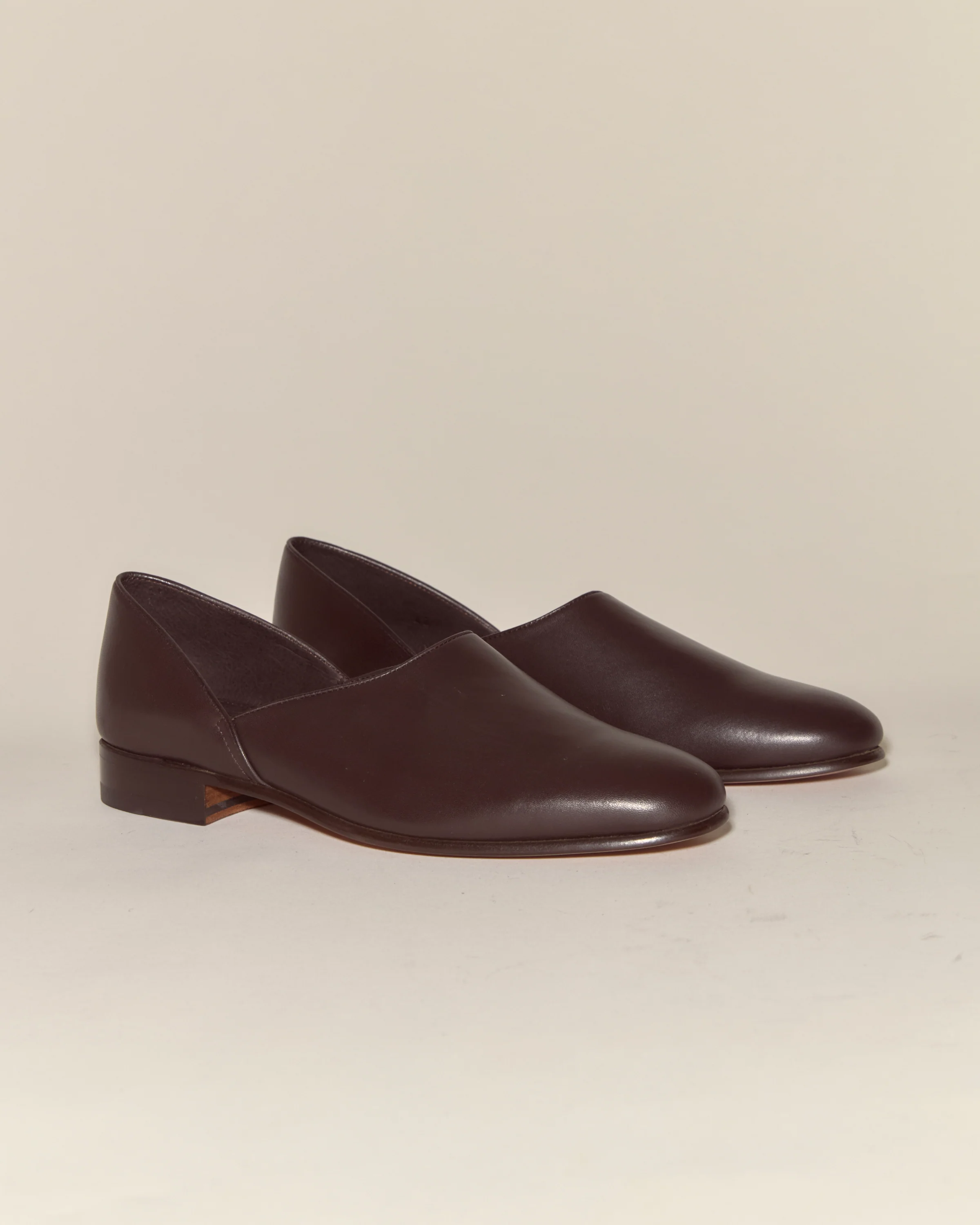 Leather House Shoes - Brown