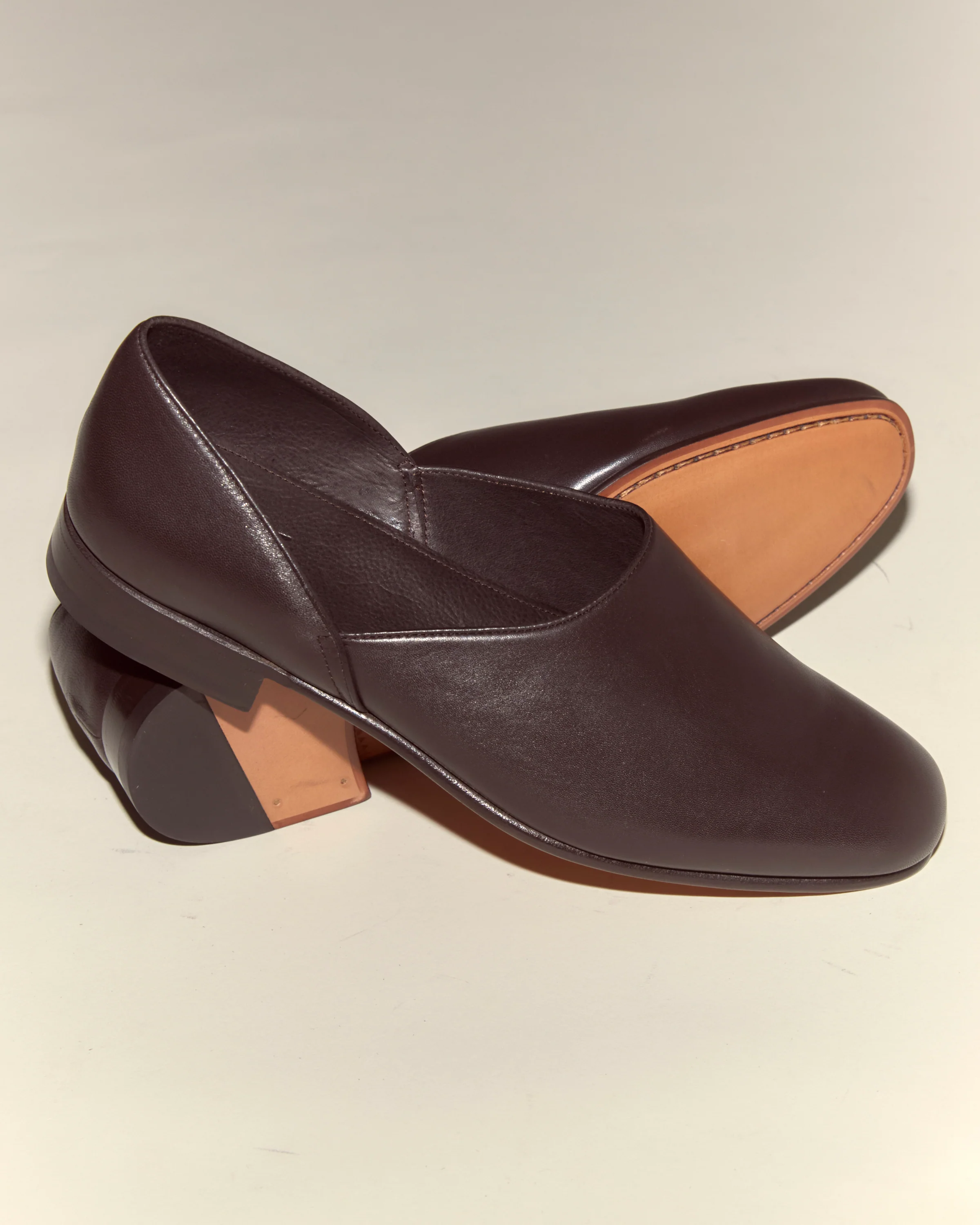 Leather House Shoes - Brown - Image 5