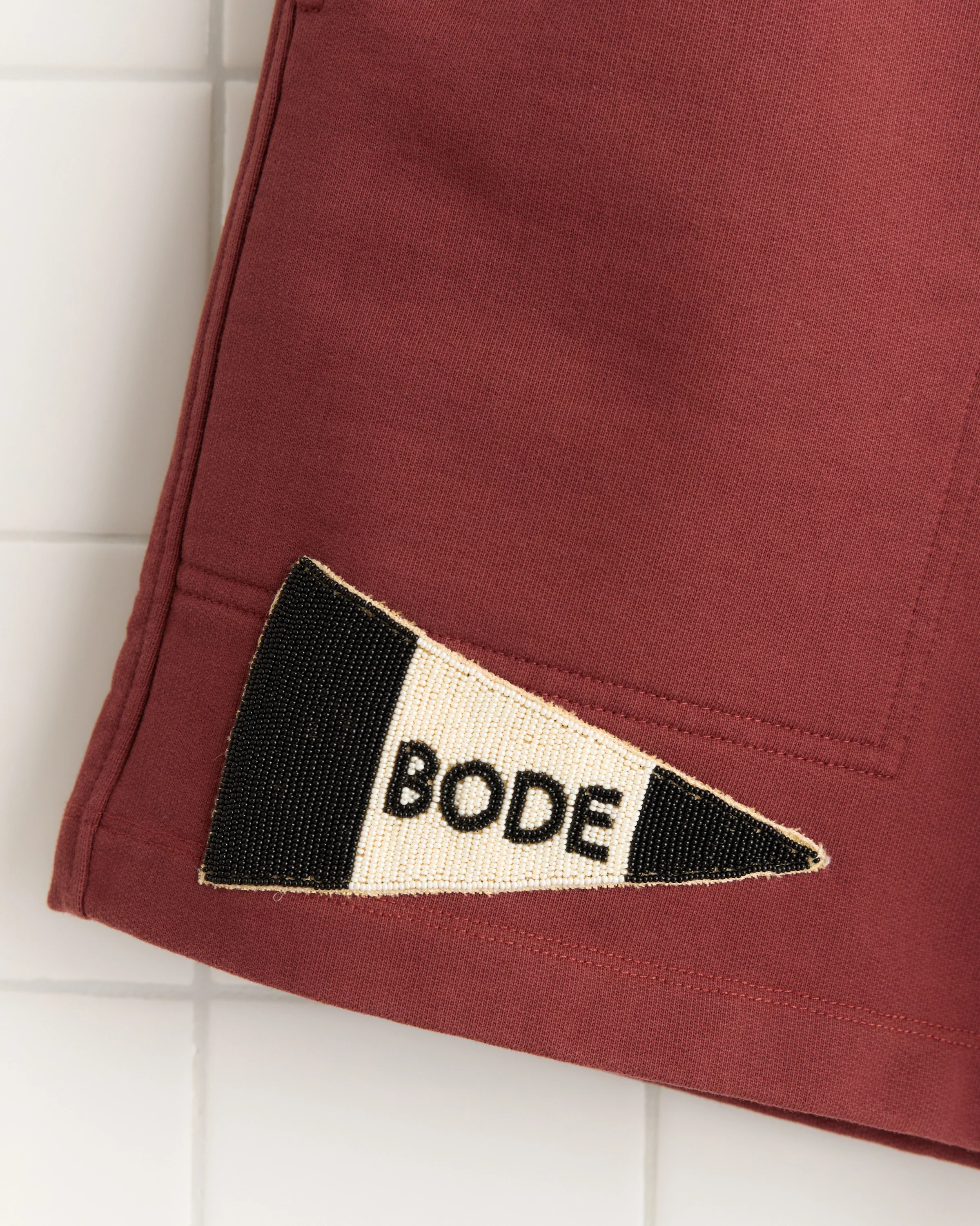 Burgundy Pennant Shorts - Image 5
