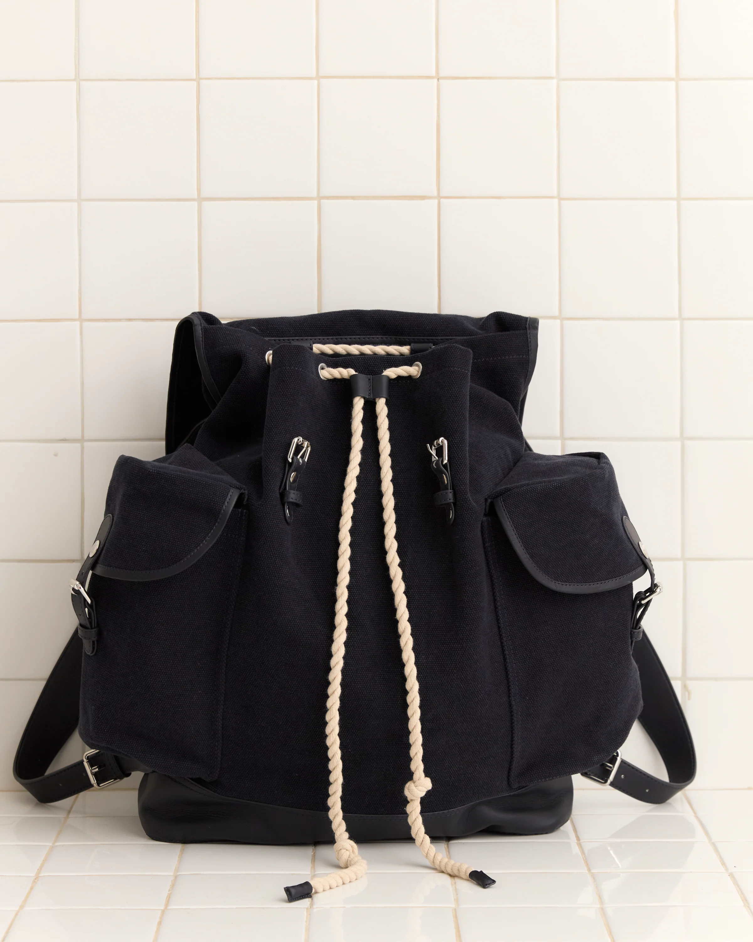Canvas Rucksack - Black - Image 4