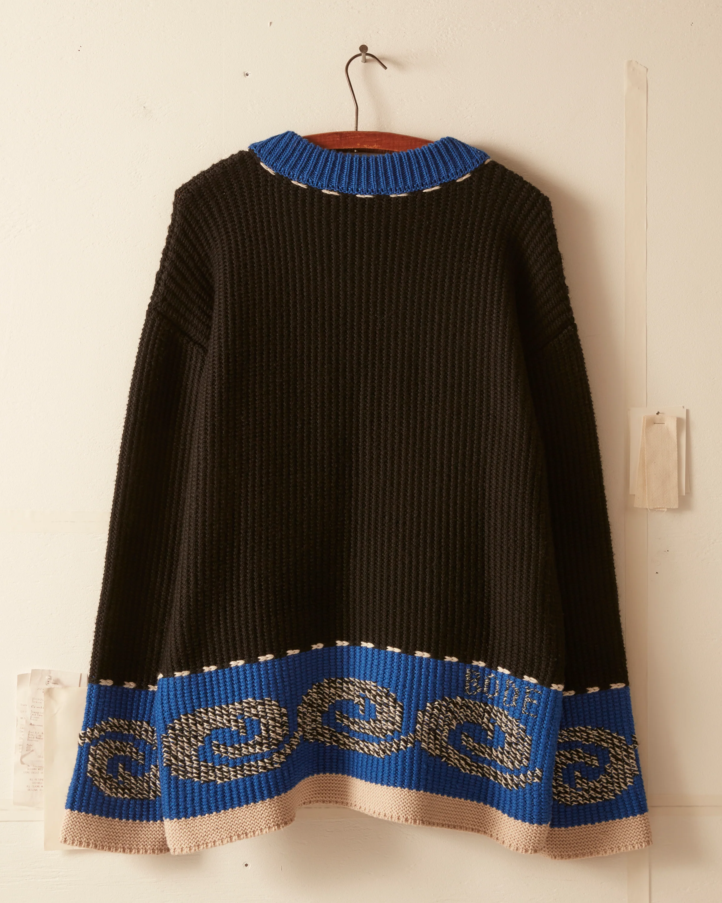 Cape Cod Cross Stitch Pullover - Black - Image 3