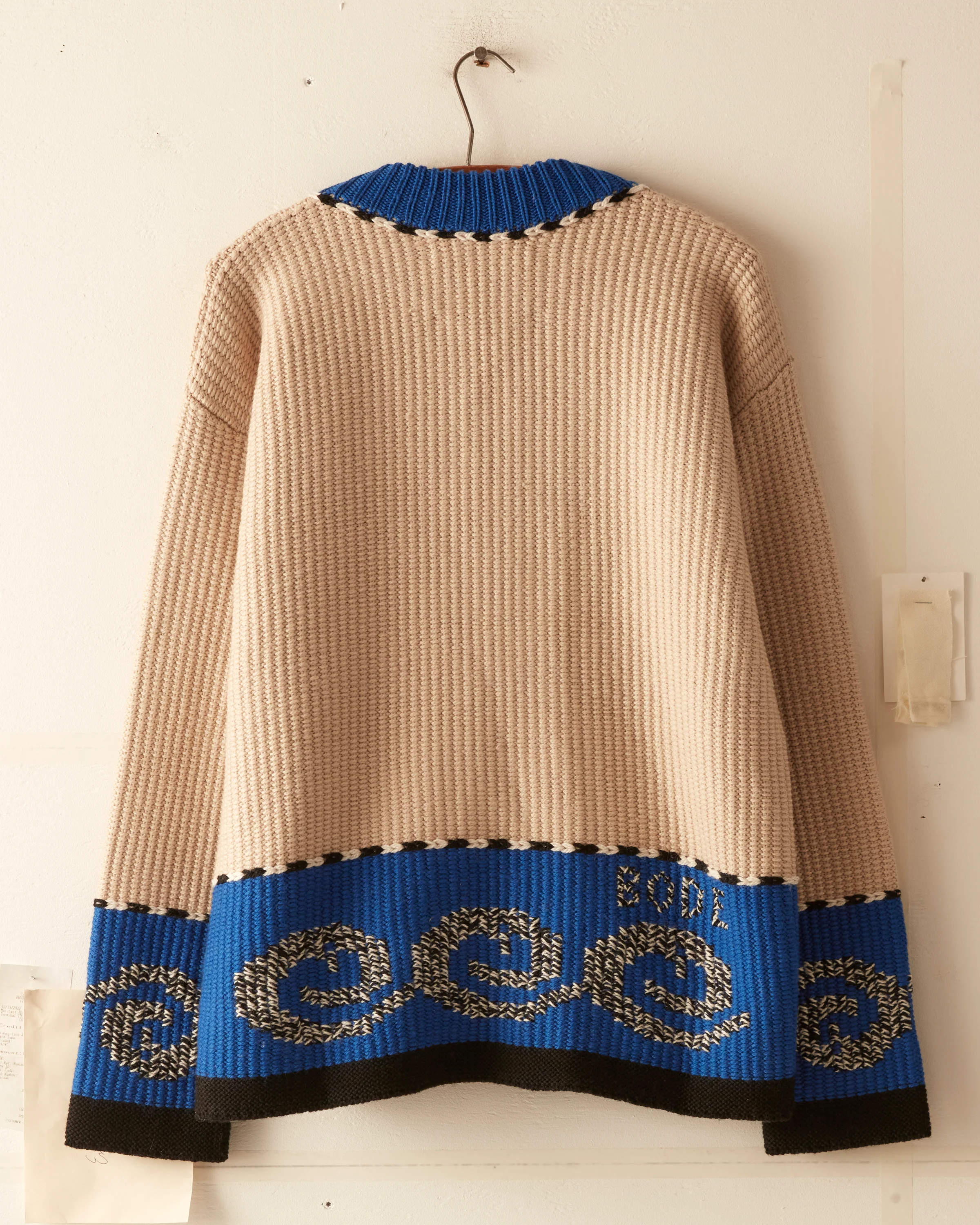 Cape Cod Cross Stitch Pullover - Tan - Image 3