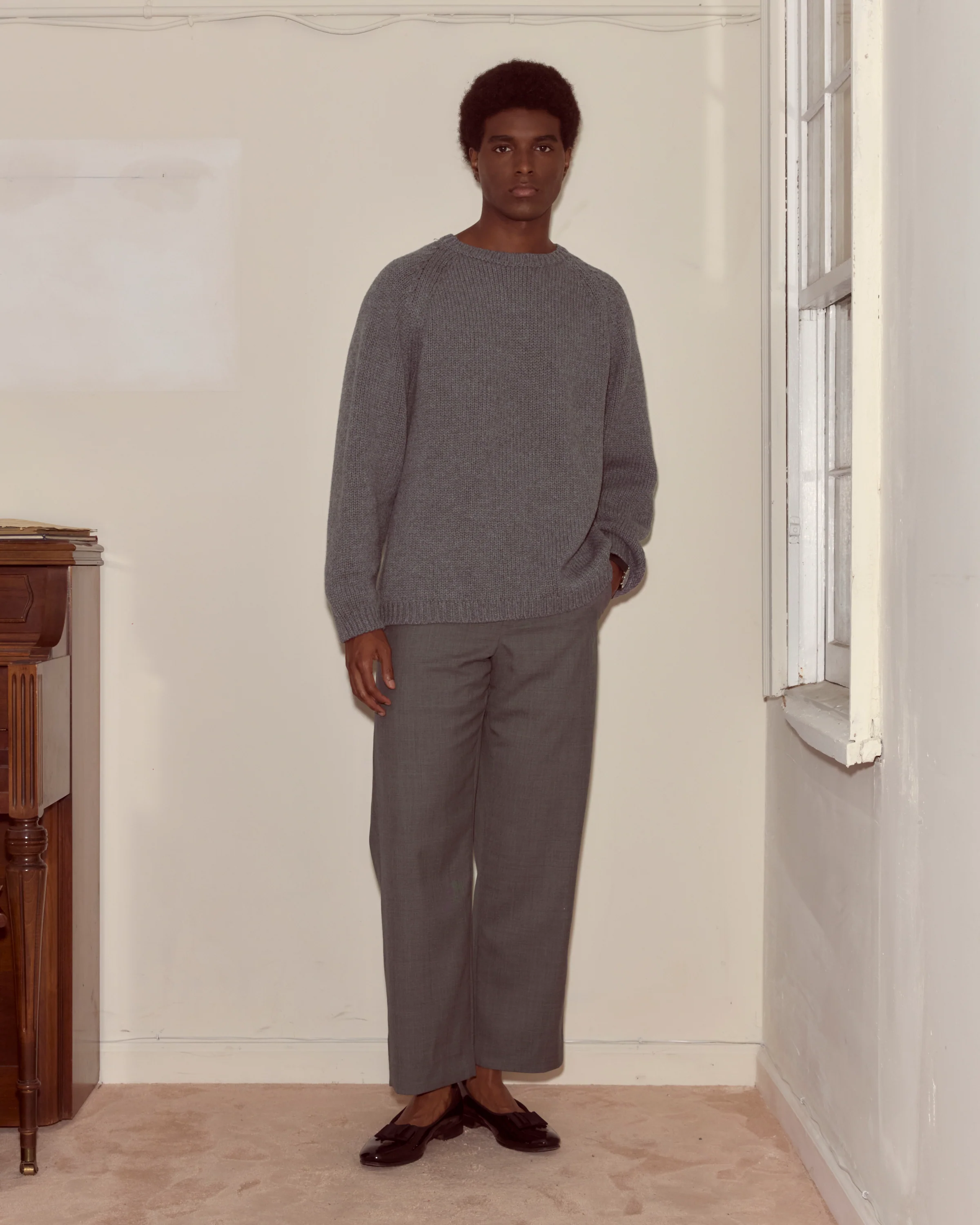 Cashmere Crewneck - Grey - Image 2
