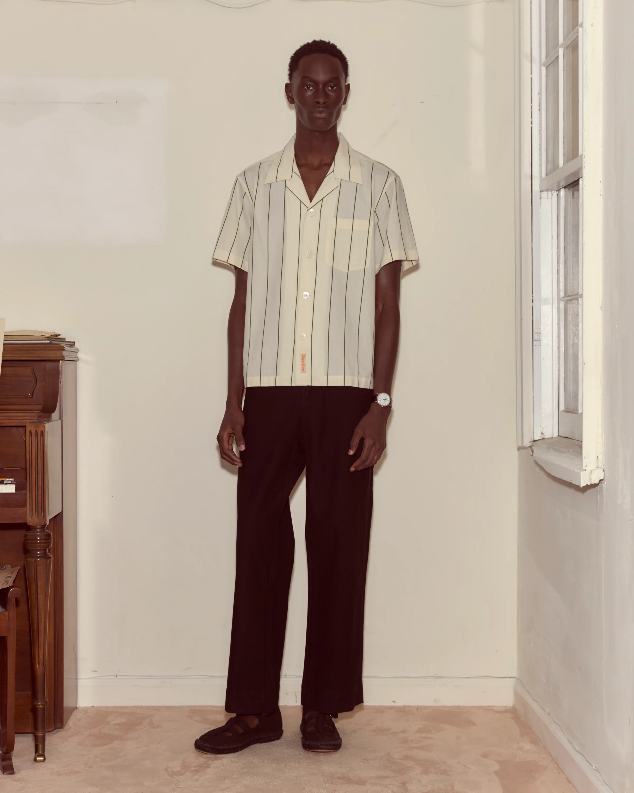 Celery Stripe Short Sleeve Shirt - Image 2