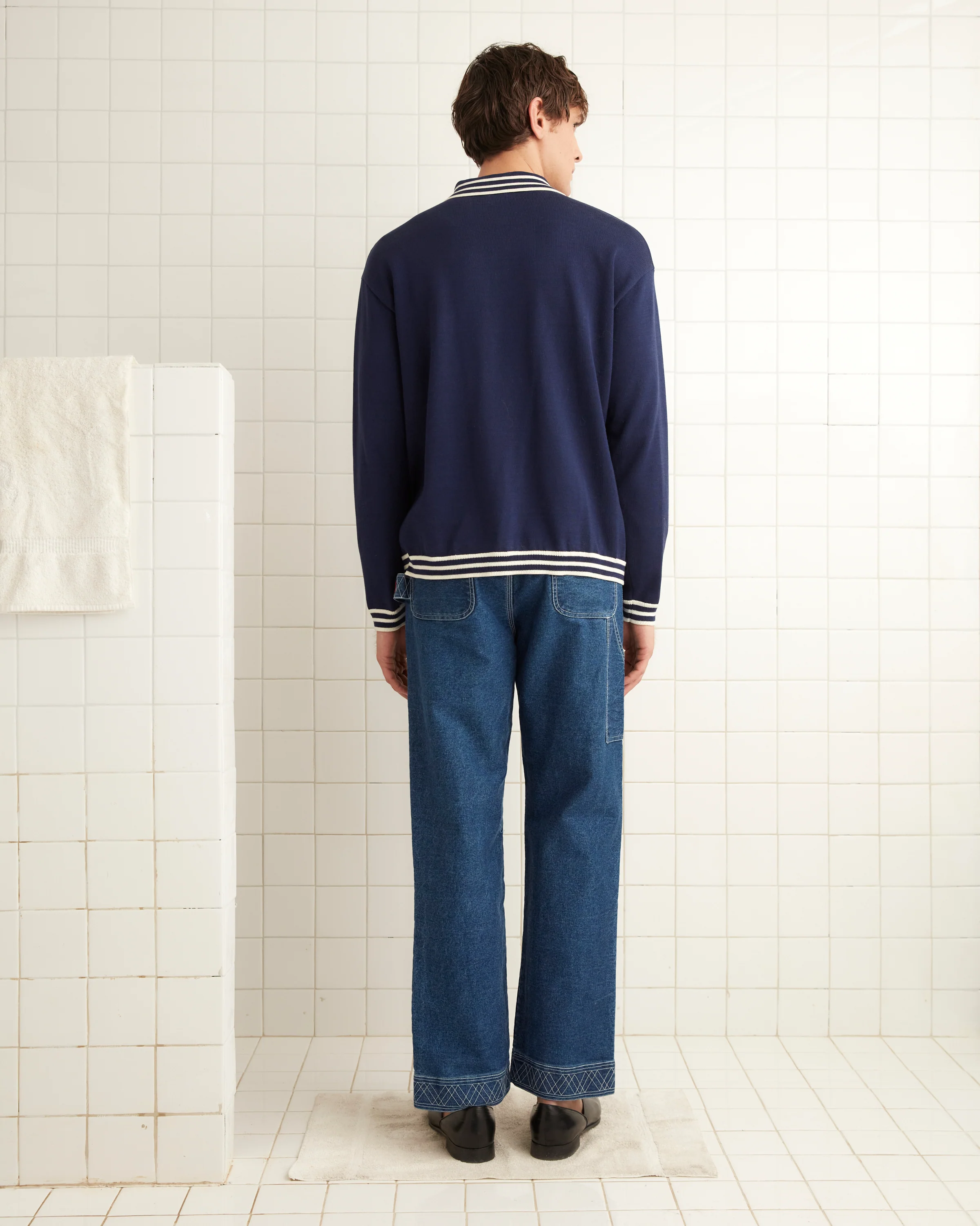 Club Long-Sleeved Polo - Navy - Image 3