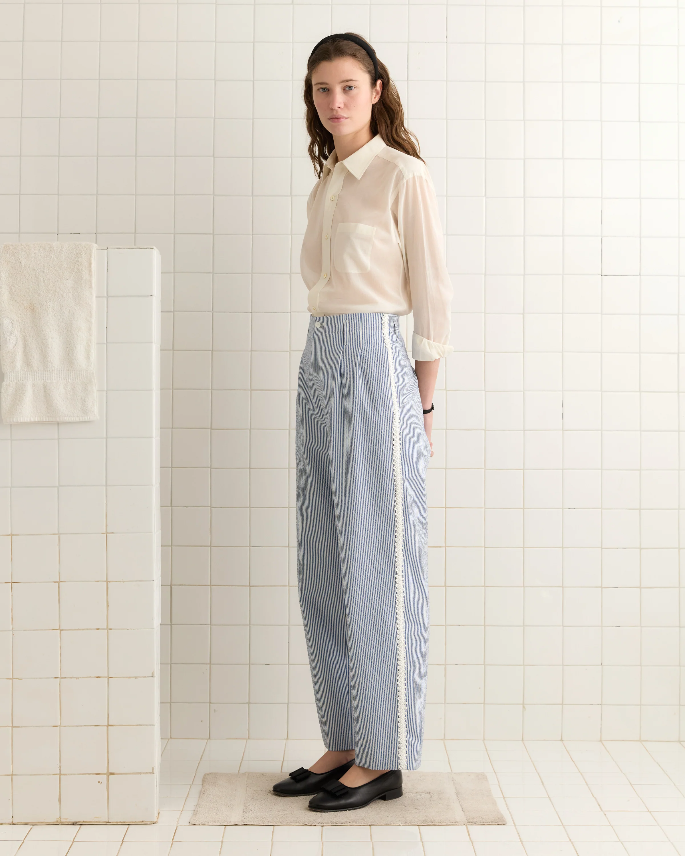 Club Stripe Murray Trousers - Blue/White