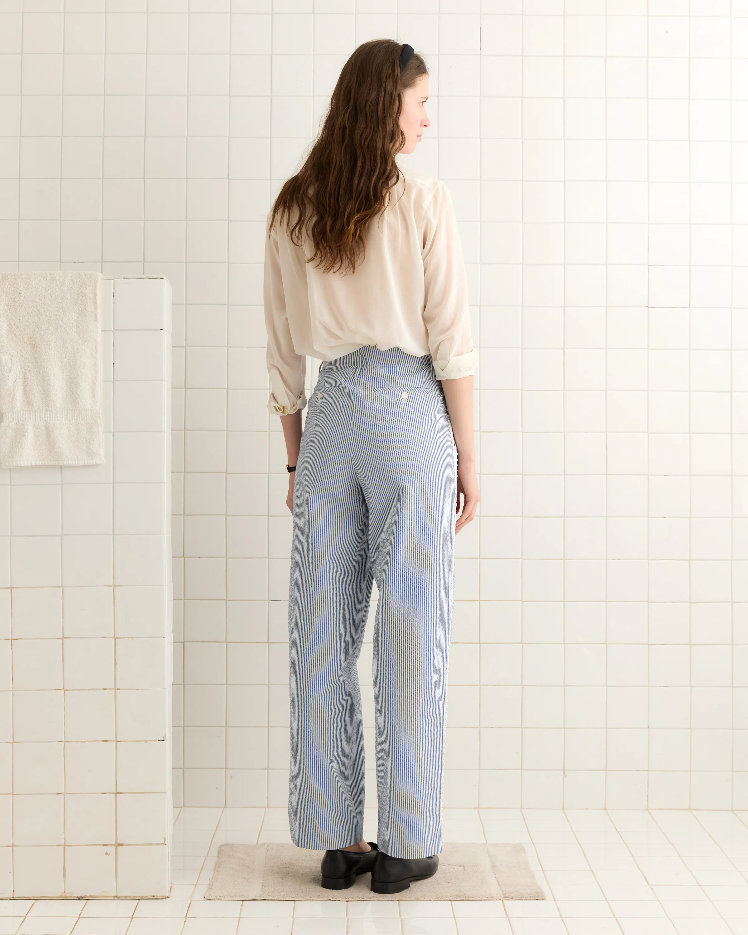 Club Stripe Murray Trousers - Blue/White - Image 3
