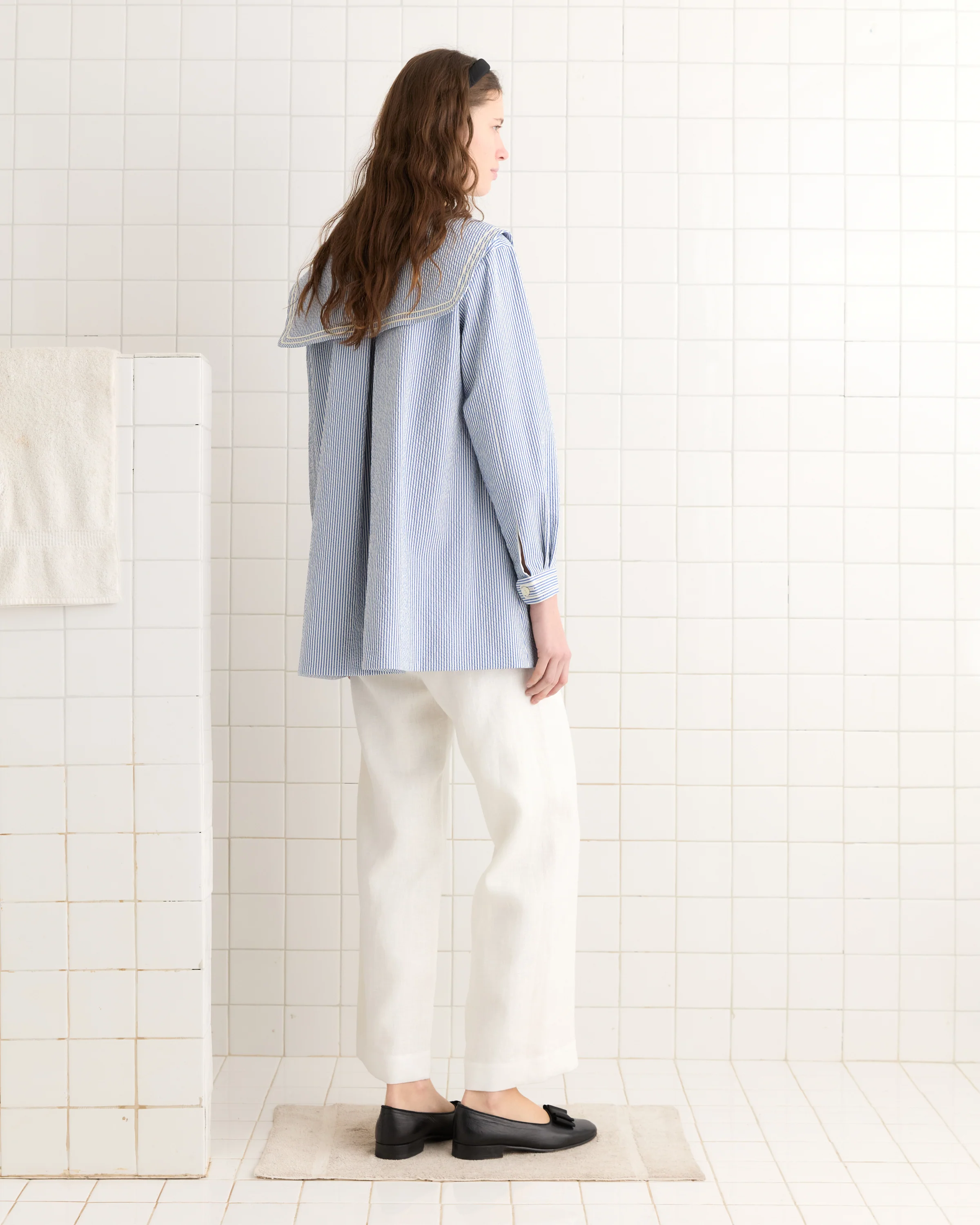 Club Stripe Sailor Coat - Blue/White - Image 3
