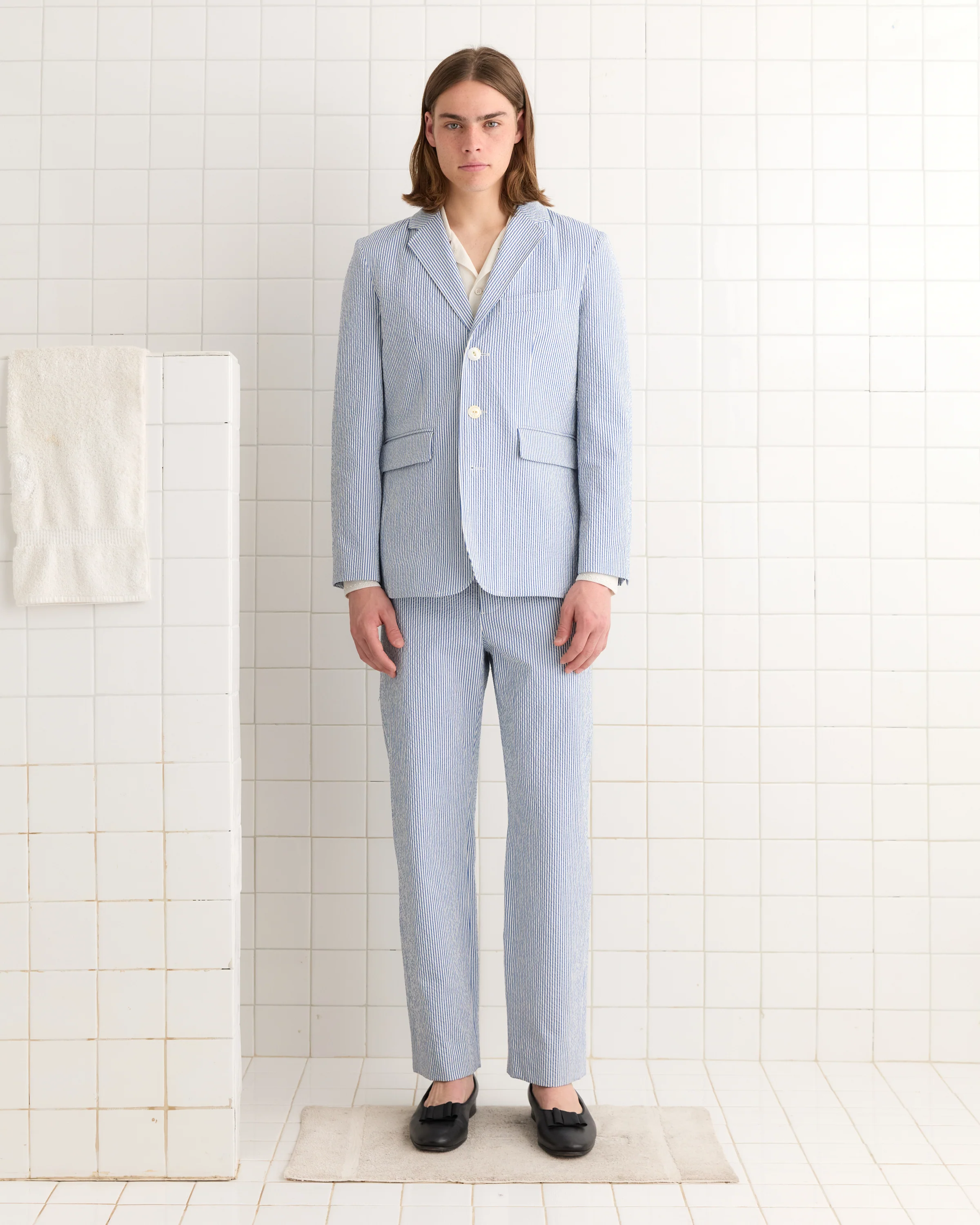 Club Stripe Single-Breasted Suit Jacket - Blue/White - Image 2