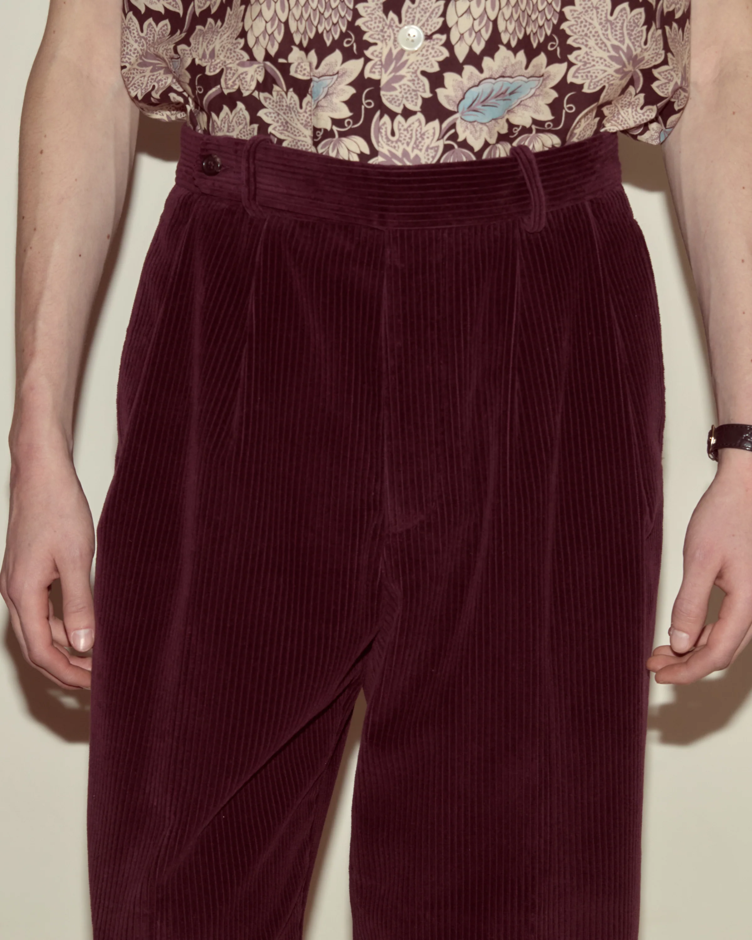 Corduroy McNab Trousers - Dark Purple - Image 2
