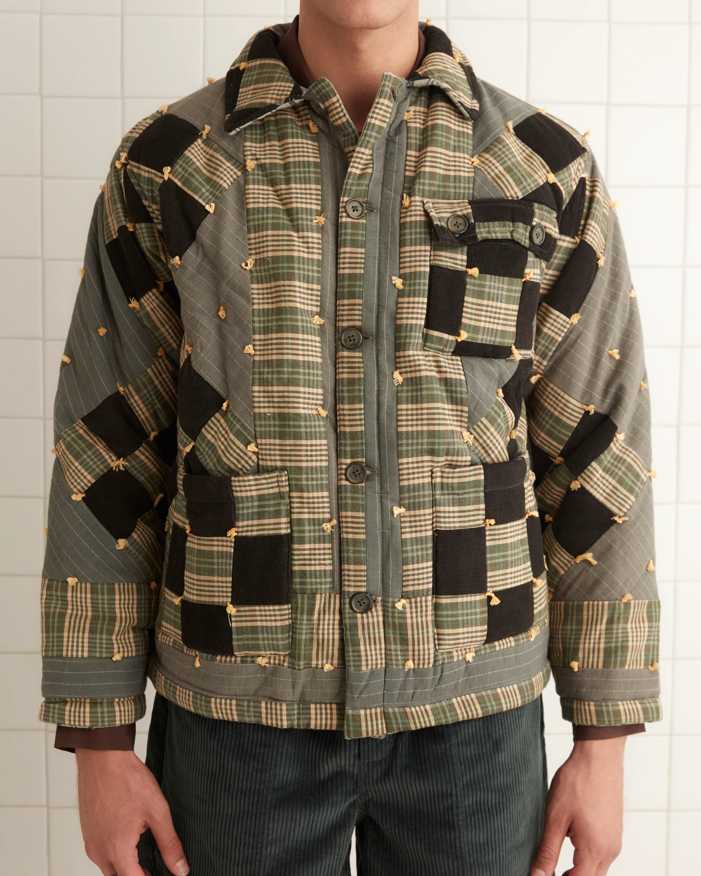 Corduroy Nine Patch Quilt Jacket - Image 2