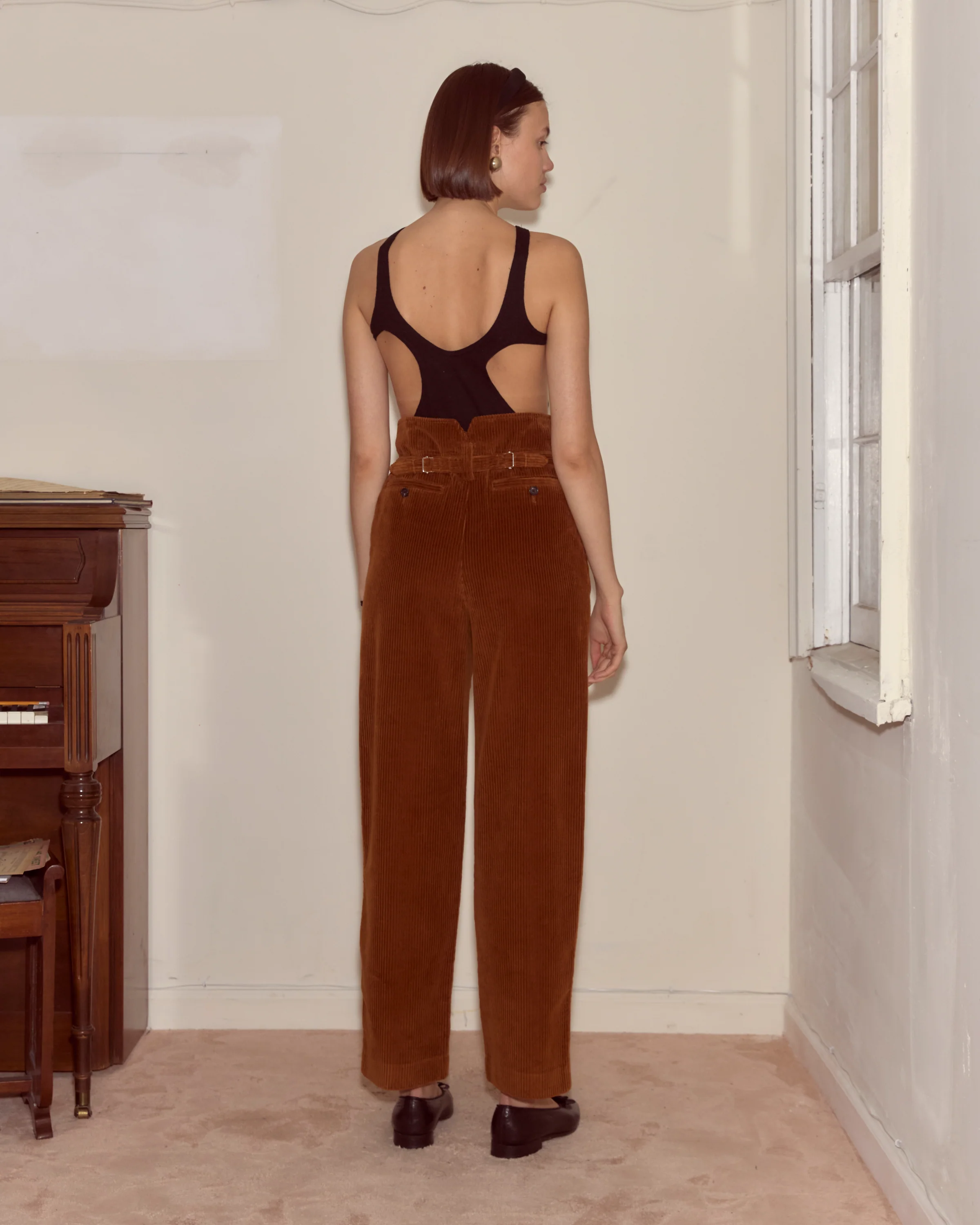 Corduroy Shakey Trousers - Brown - Image 3