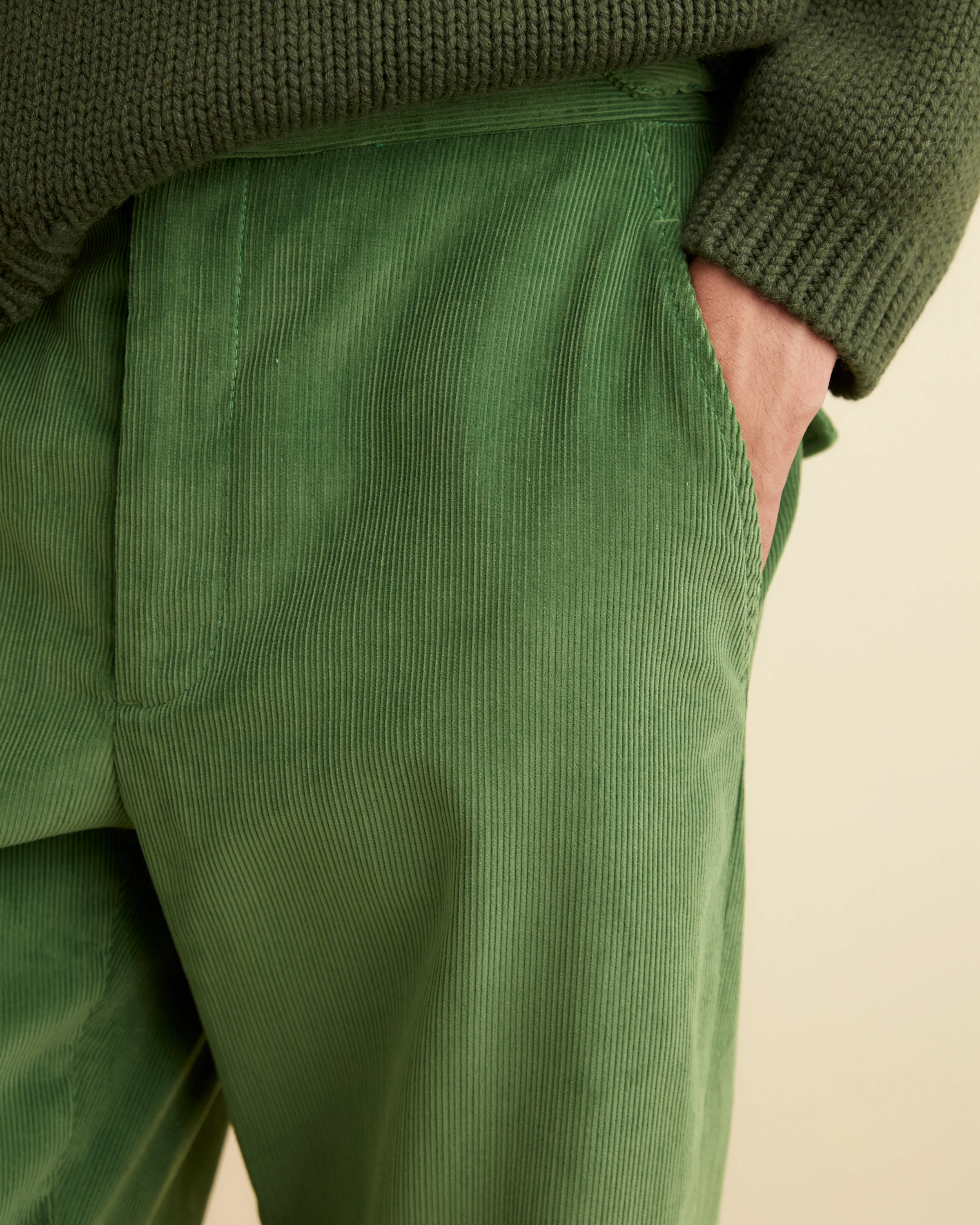 Corduroy Side-Buckle Trousers - Image 2