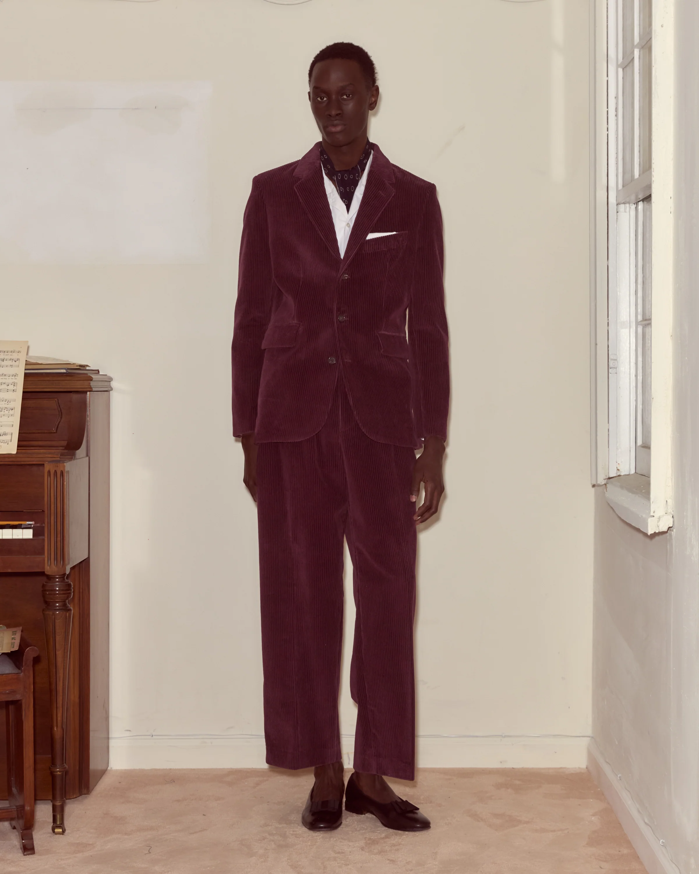 Corduroy Suit Jacket - Dark Purple