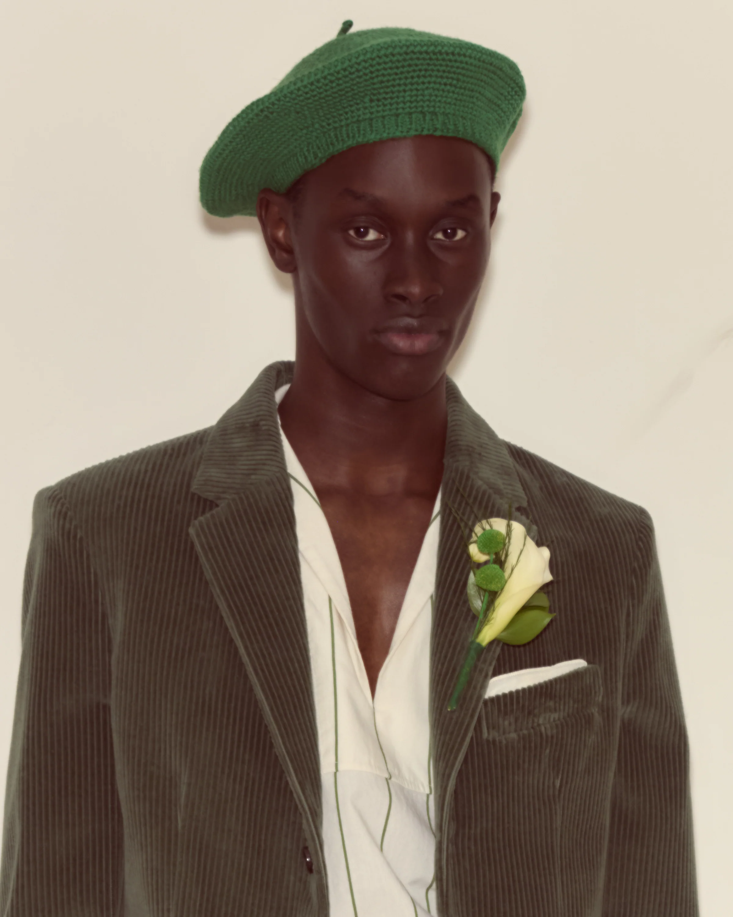 Corduroy Suit Jacket - Green - Image 2