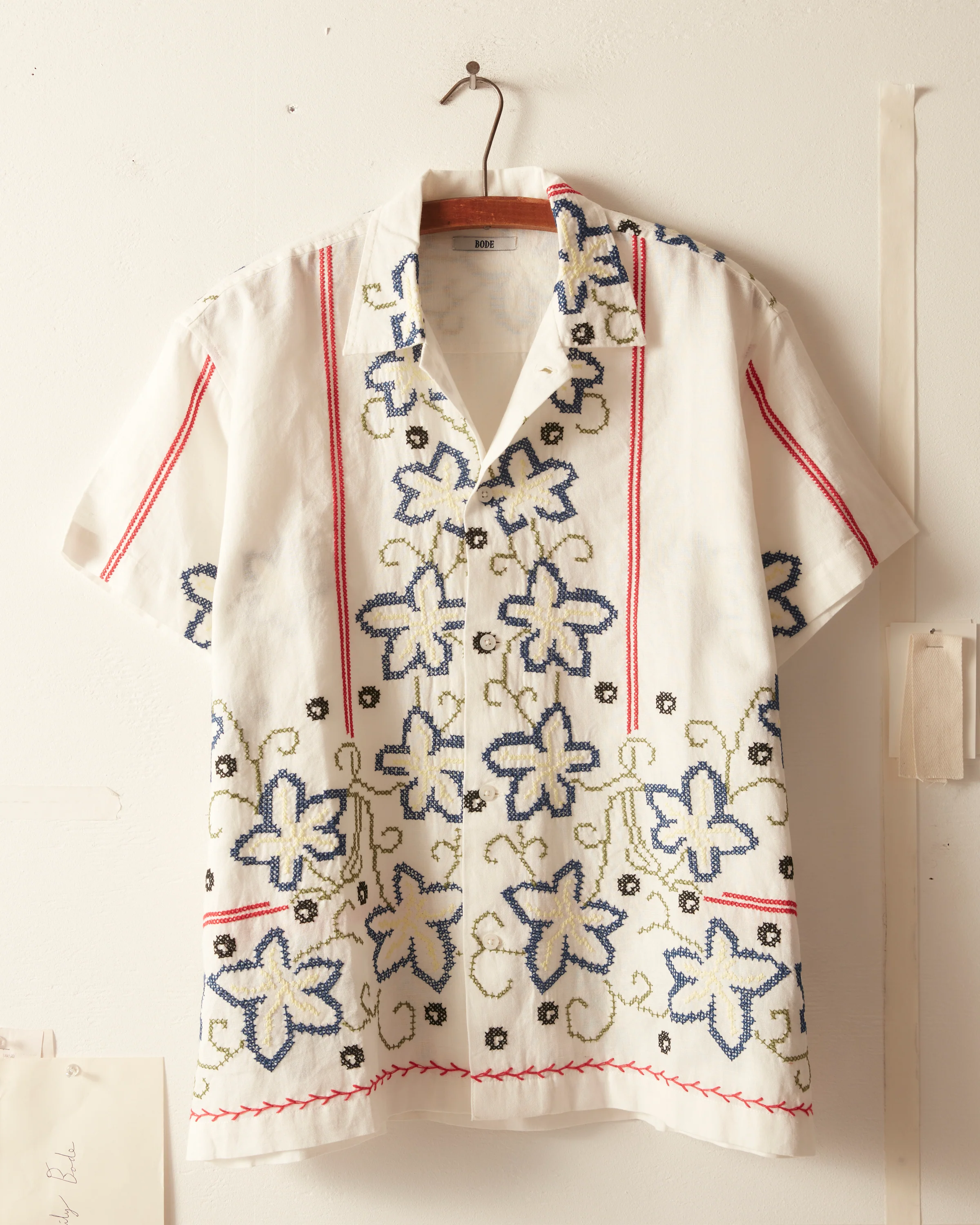 Cornflower Cross Stitch Short Sleeve Shirt - Image 3
