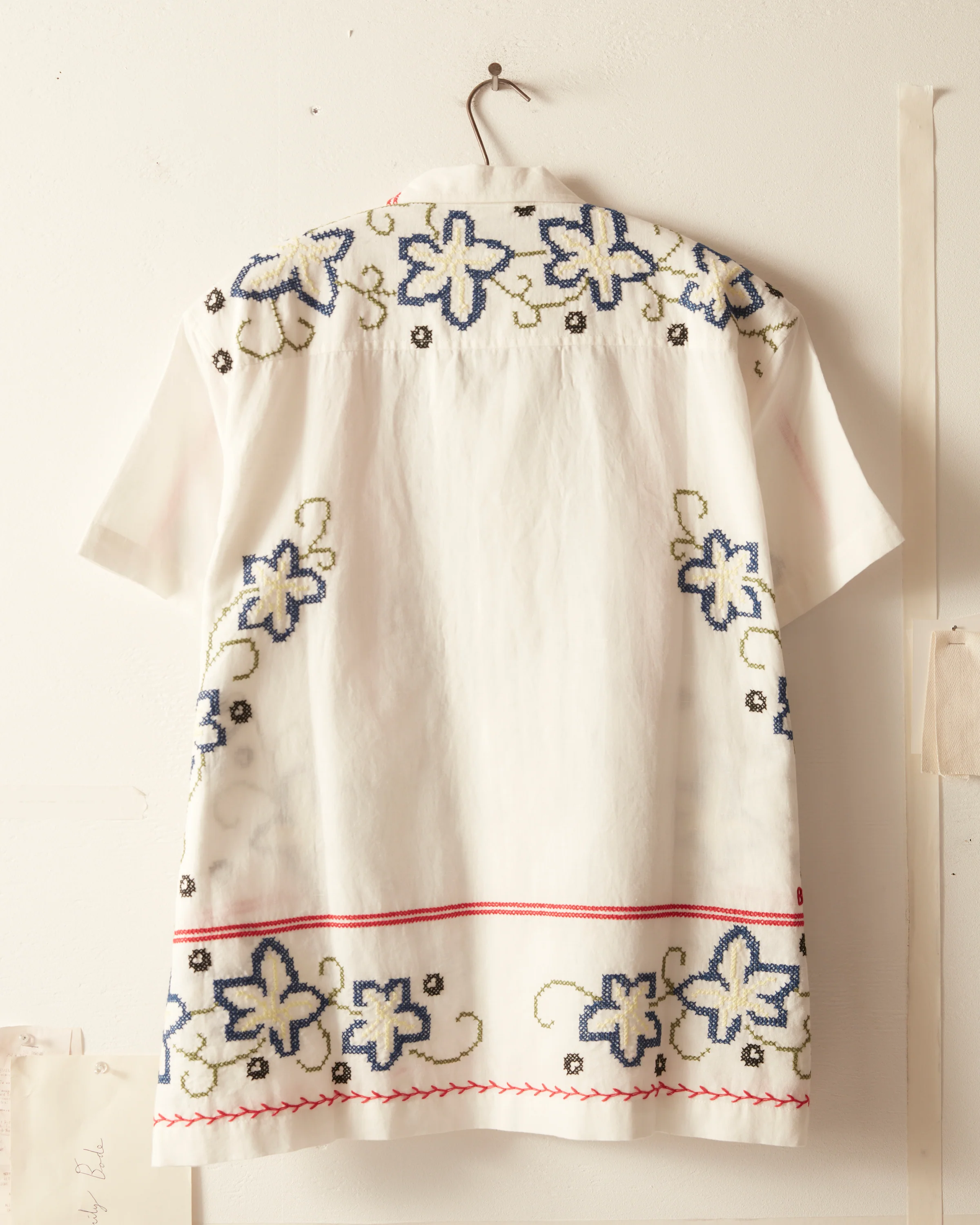 Cornflower Cross Stitch Short Sleeve Shirt - Image 5