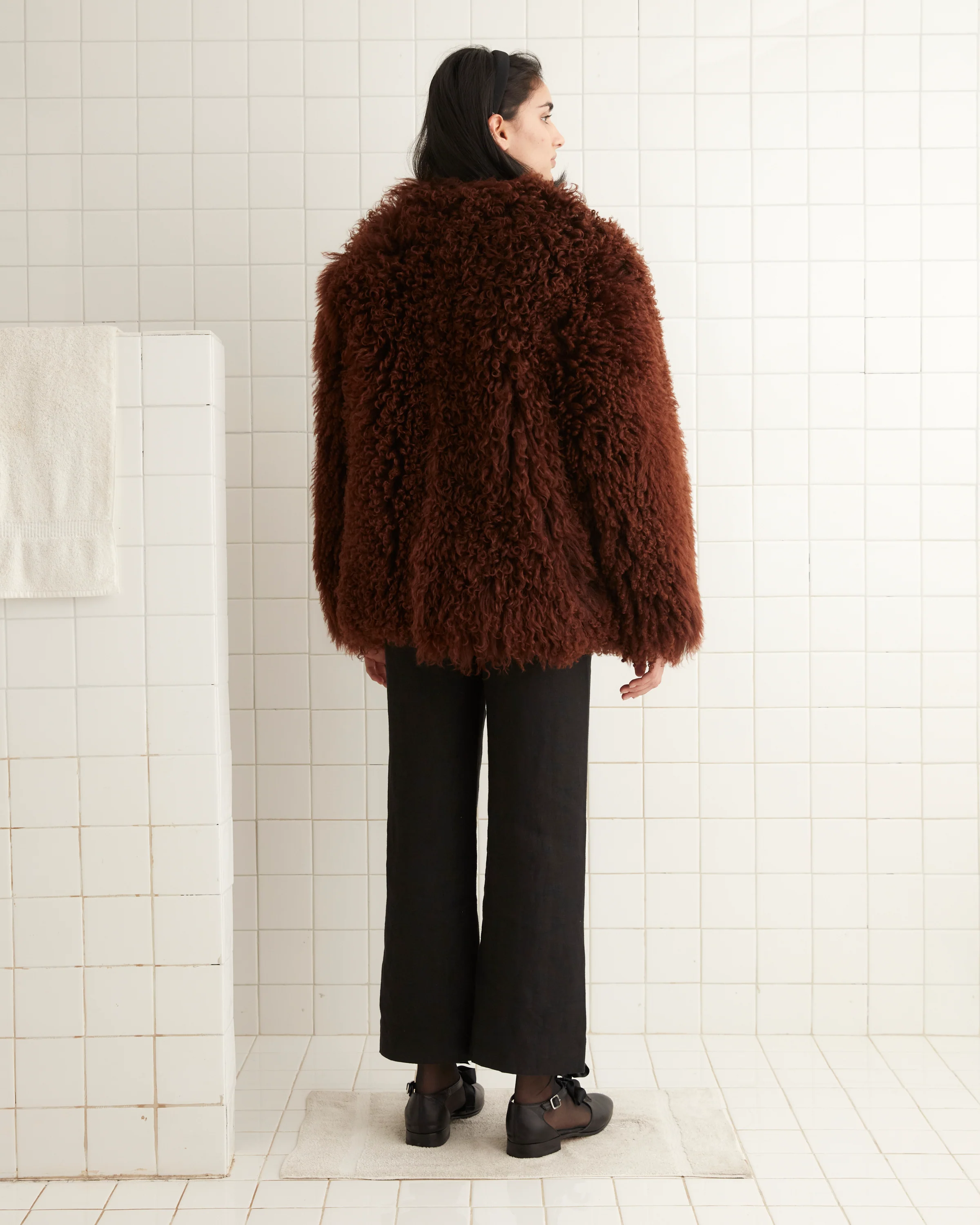 Crane Shag Shearling Coat - Brown - Image 3