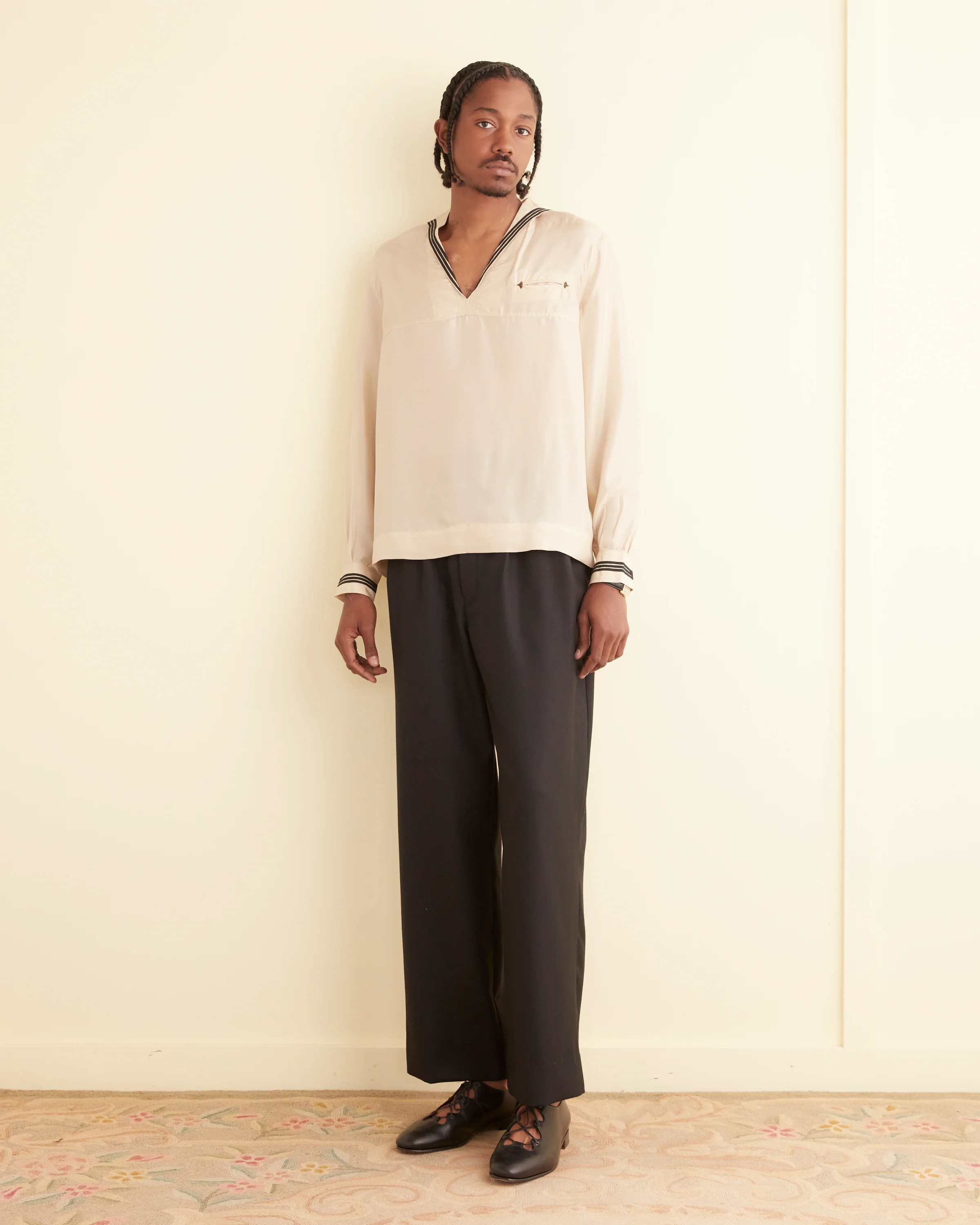 Cricket Shirt - Ecru/Navy - Image 2