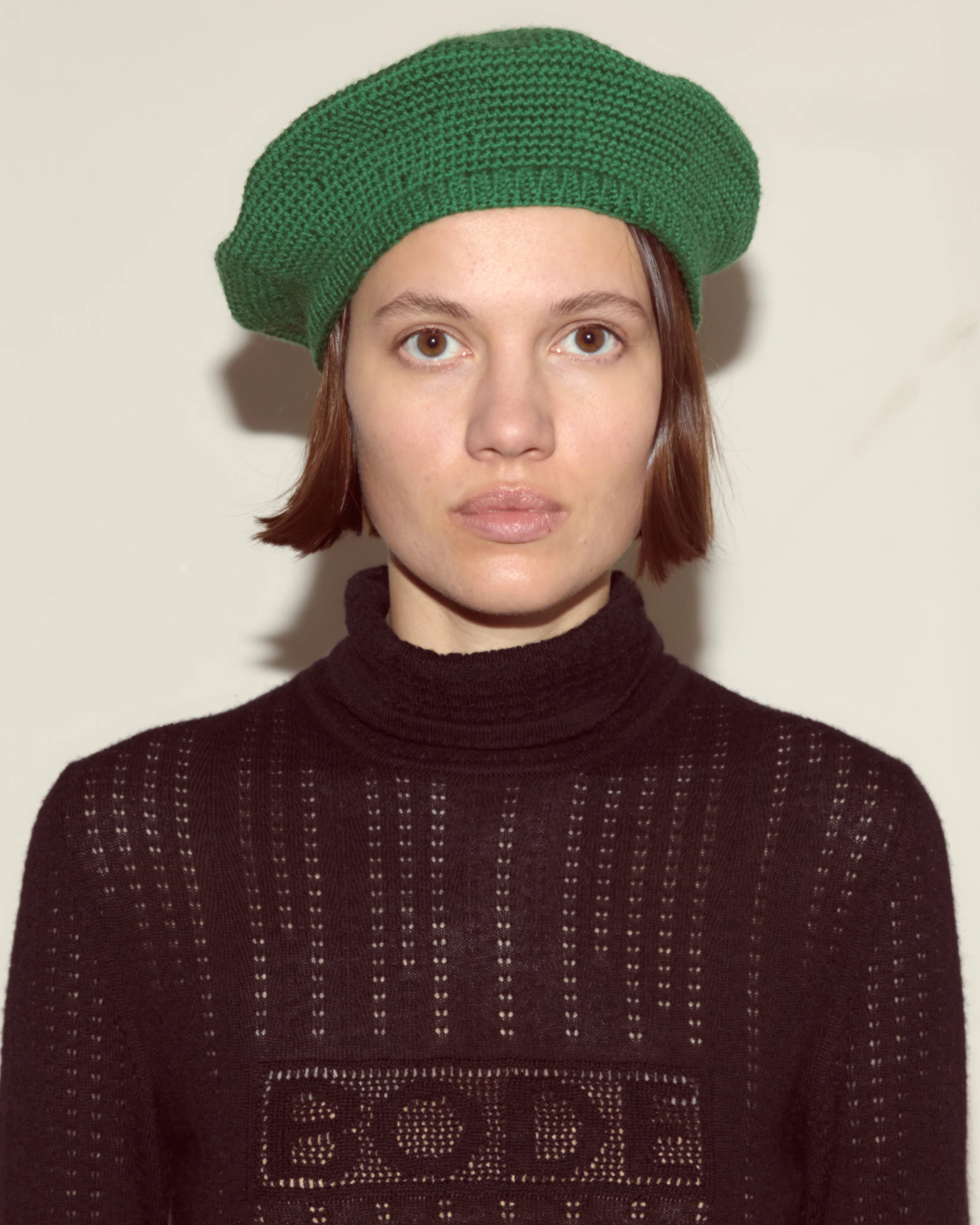 Crochet Beret - Green - Image 4