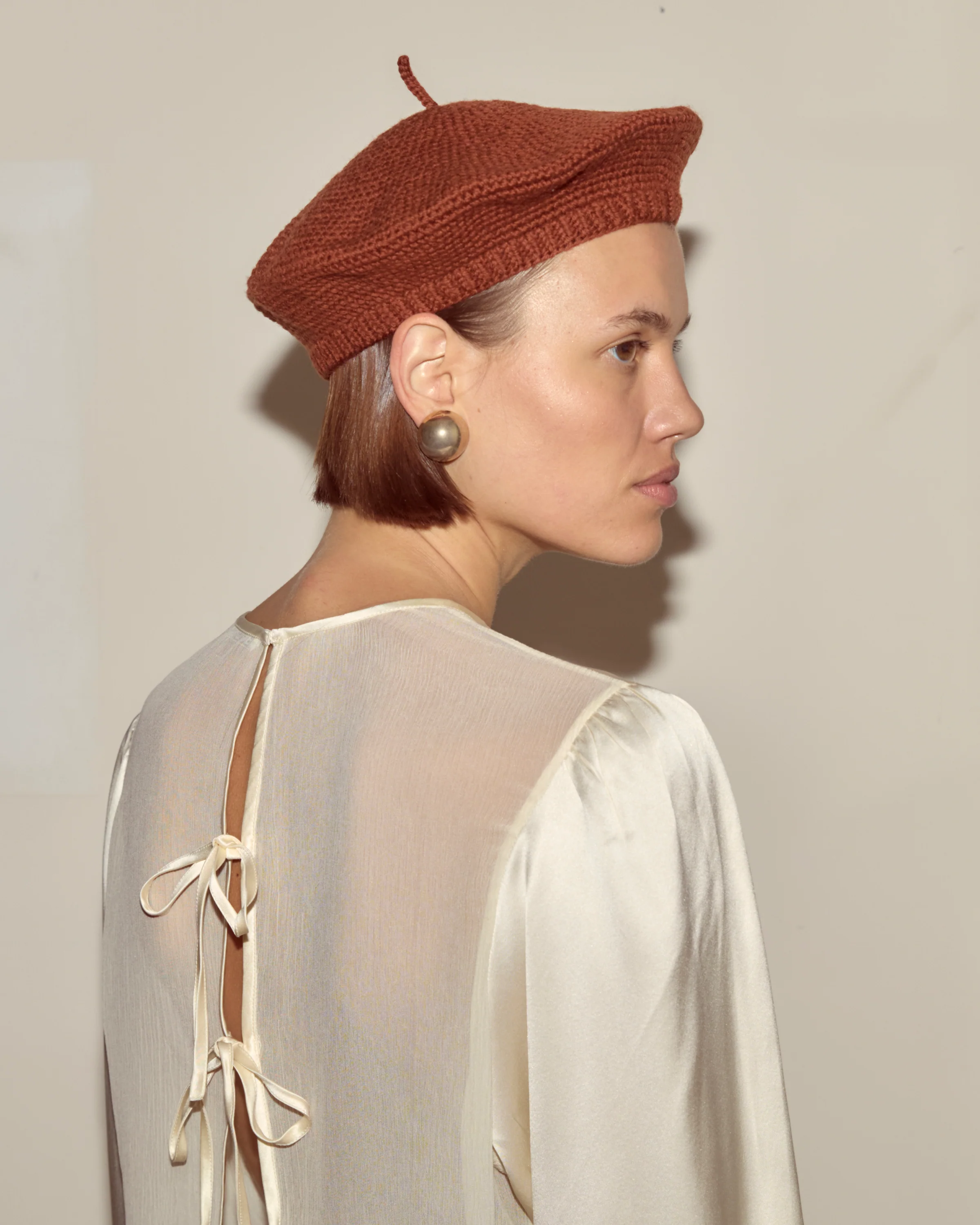 Crochet Beret - Tobacco - Image 3