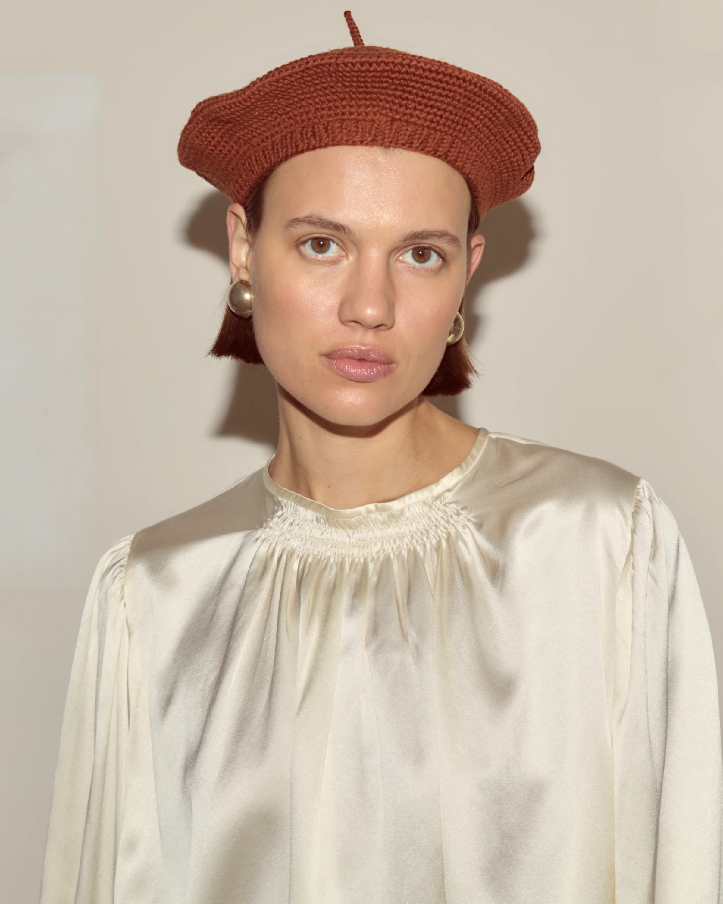 Crochet Beret - Tobacco - Image 4