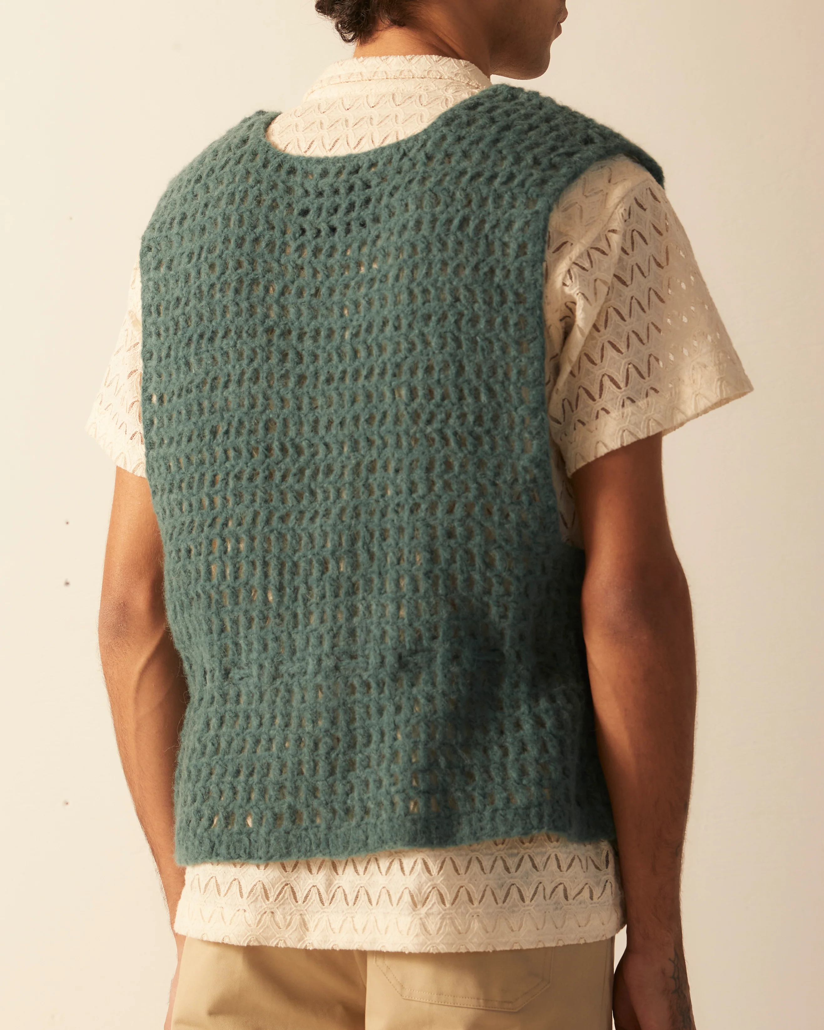 Crochet Vest - Green - Image 4