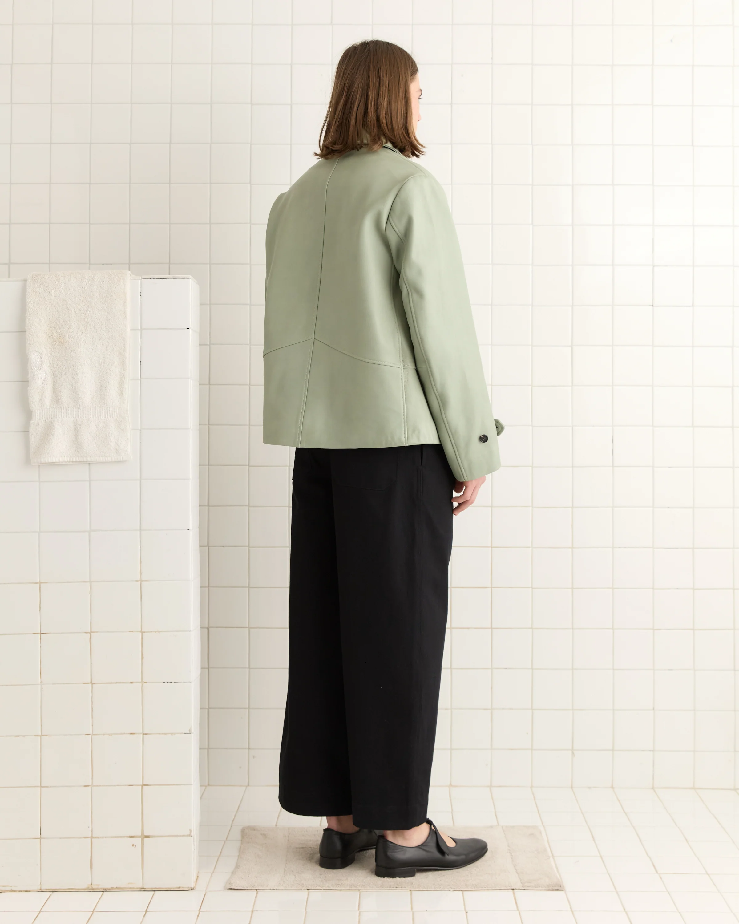 Cropped Continental Coat - Sea Foam - Image 3