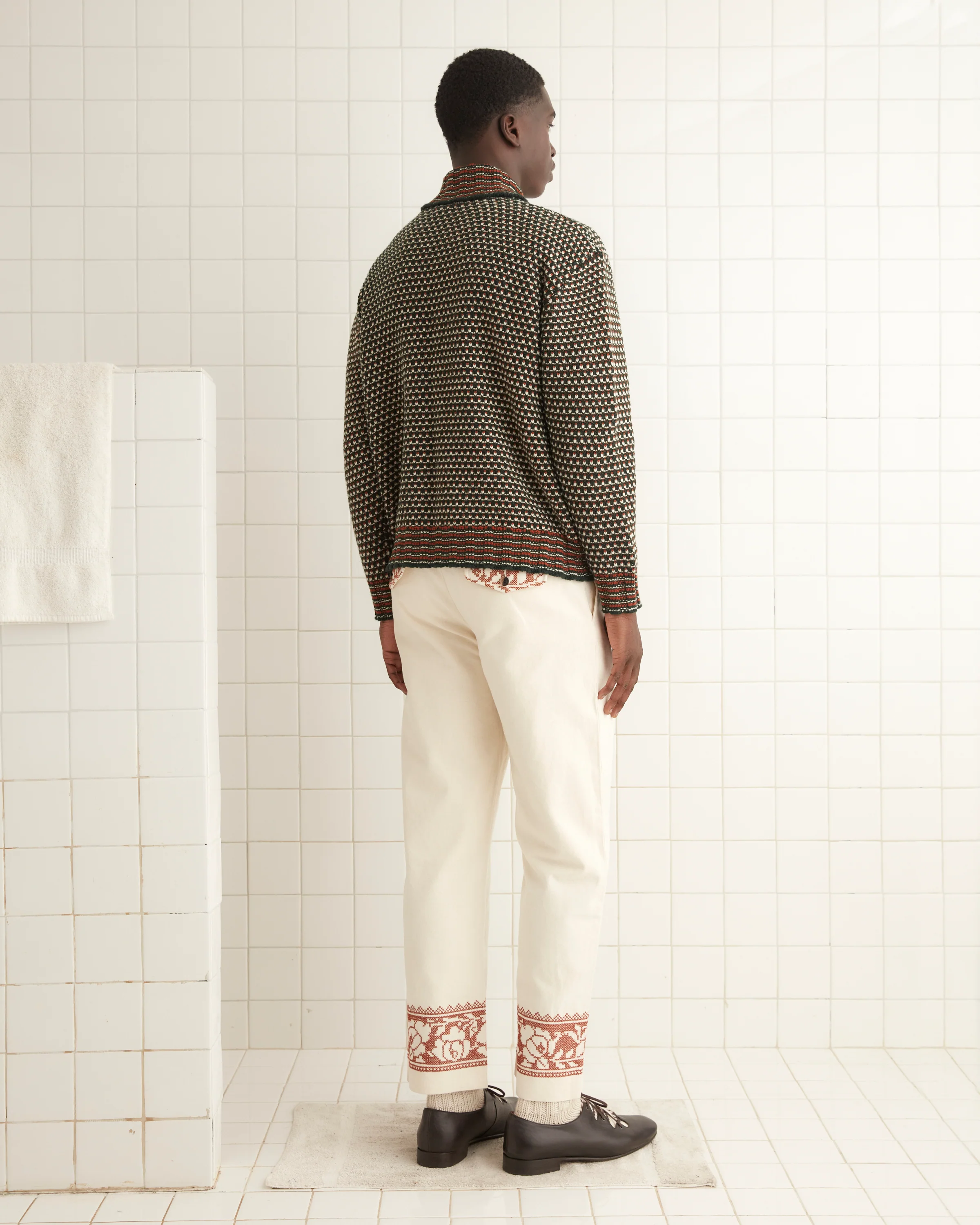 Cross-Stitched Rose Garland Trousers - Image 3