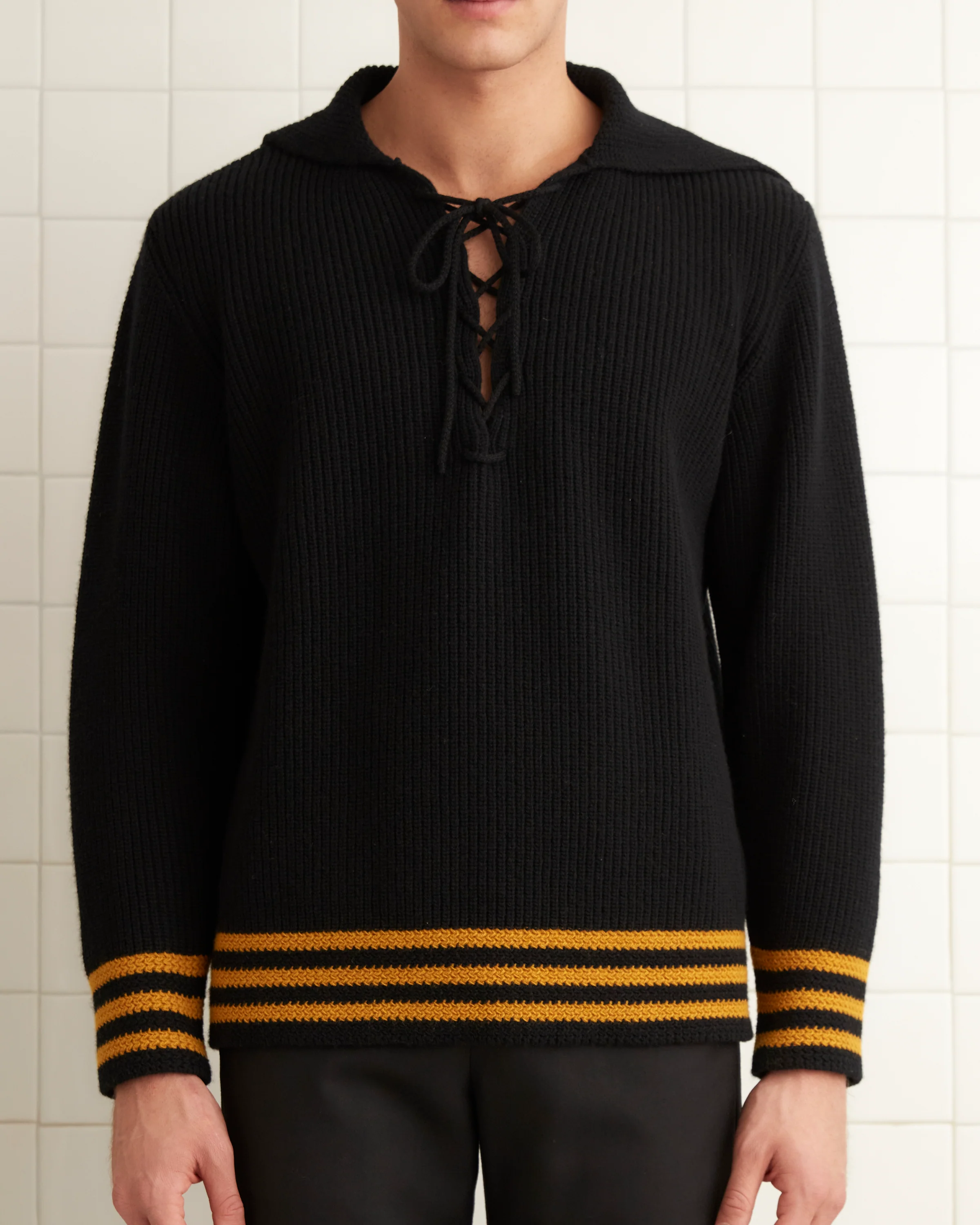 Deck Stripe Sweater - Black - Image 2