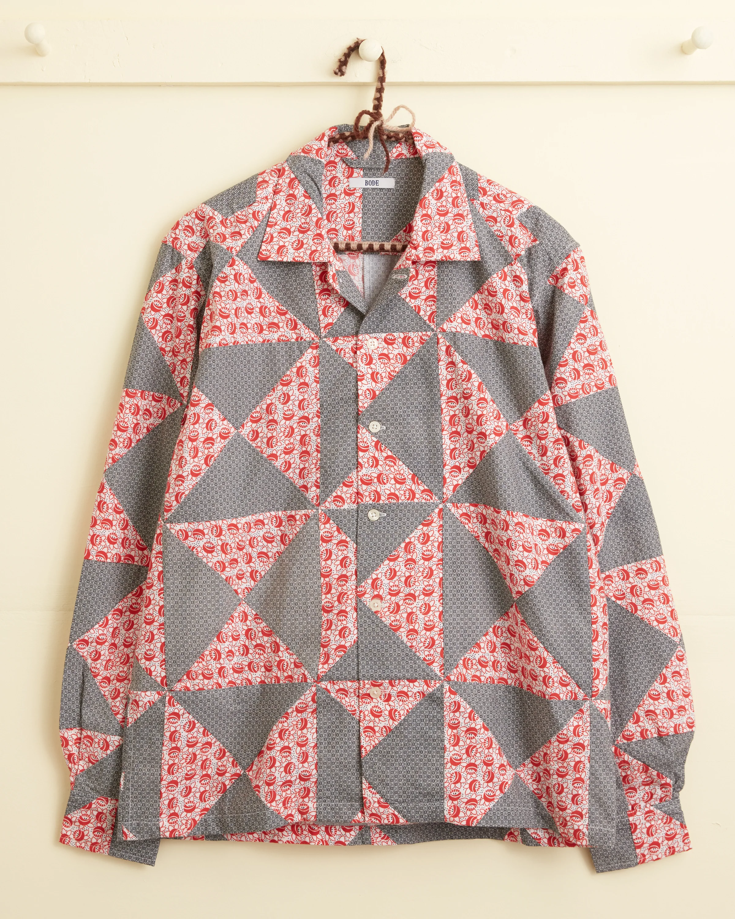Deco Puzzle Patchwork Long Sleeve Shirt