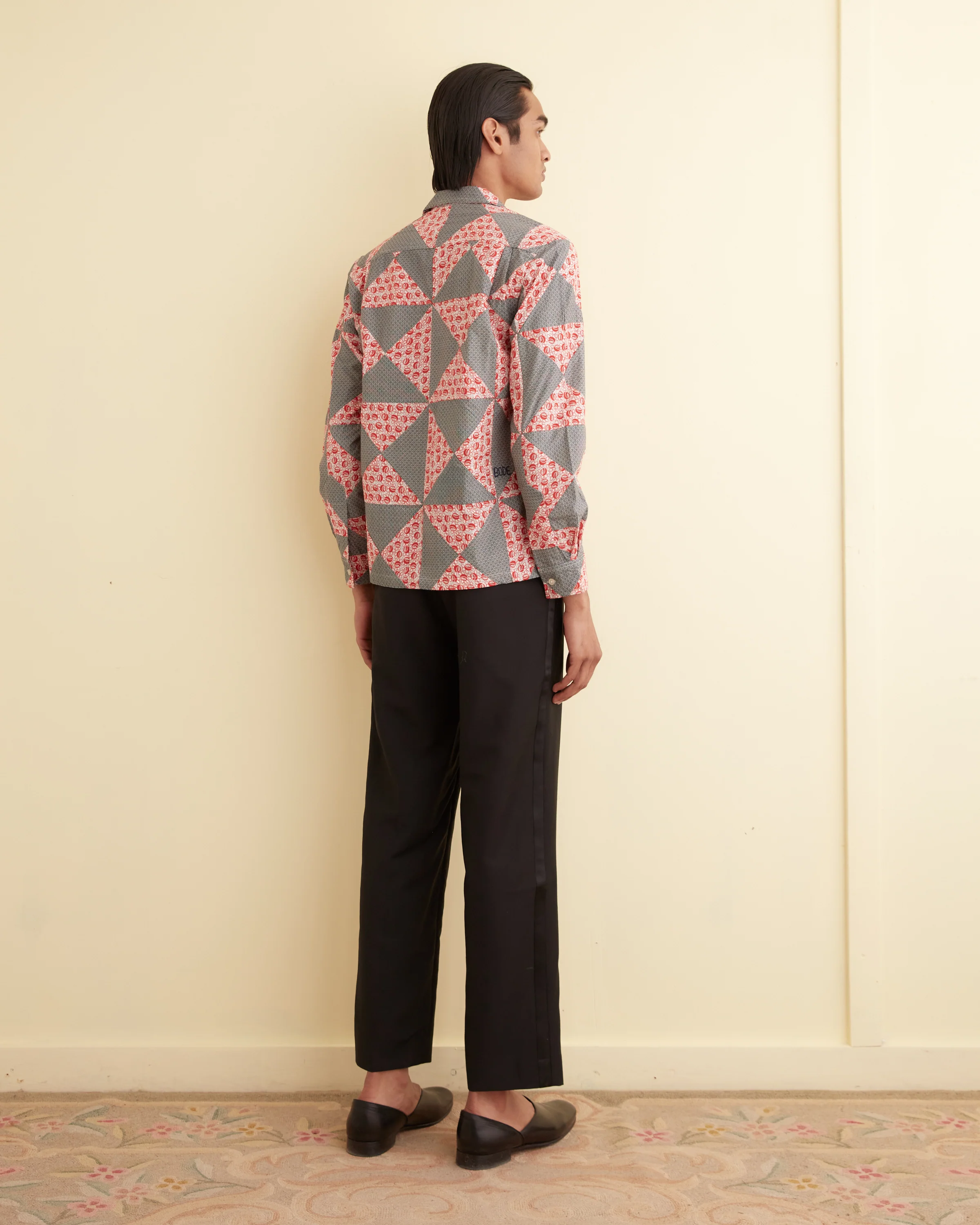 Deco Puzzle Patchwork Long Sleeve Shirt - Image 4