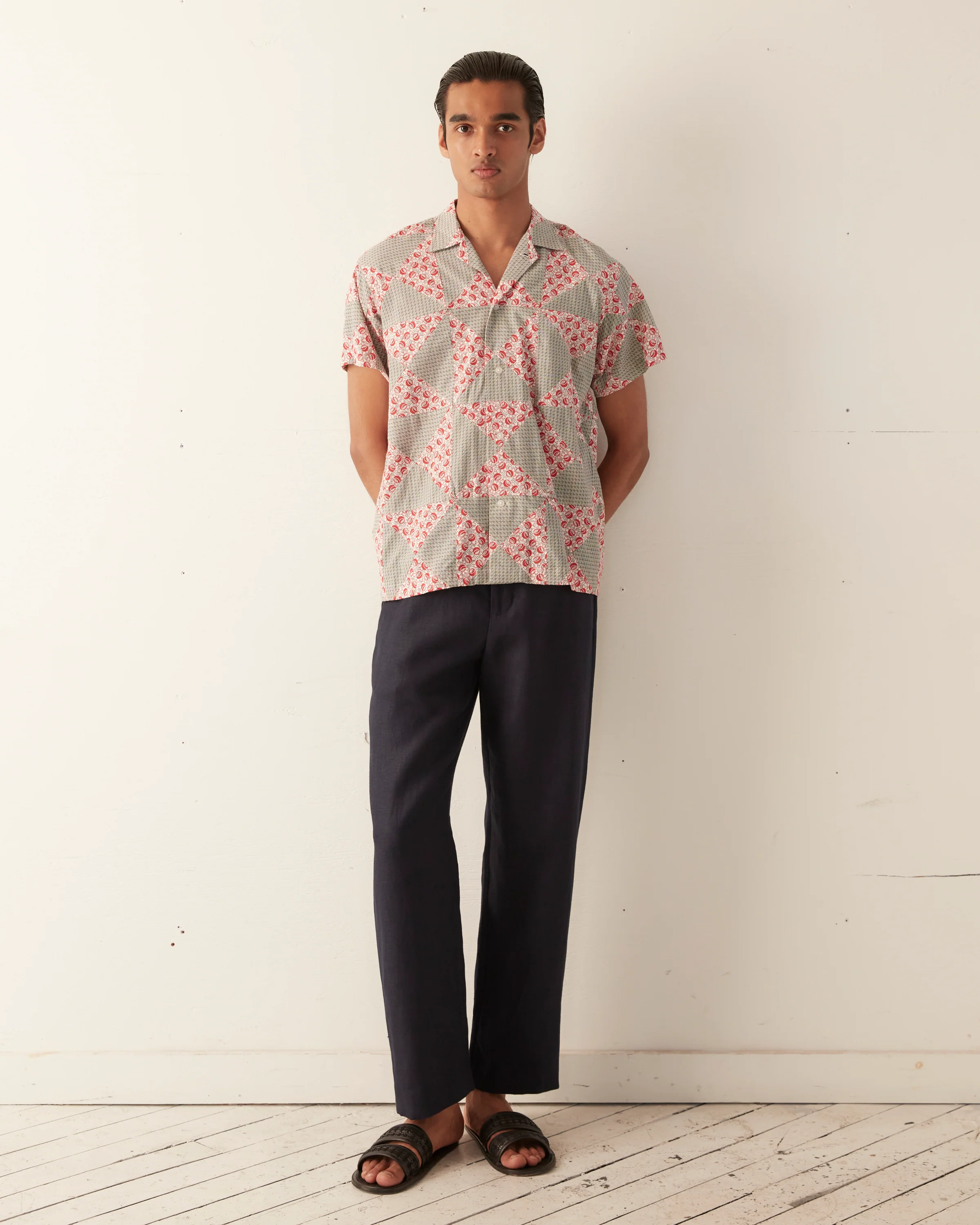 Deco Puzzle Patchwork Short Sleeve Shirt - Image 4